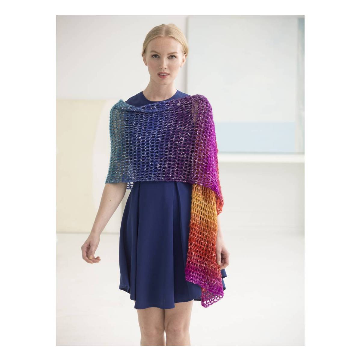 FREE PATTERN Lion Brand Shawl in a Ball Openwork Crochet Shawl L60197