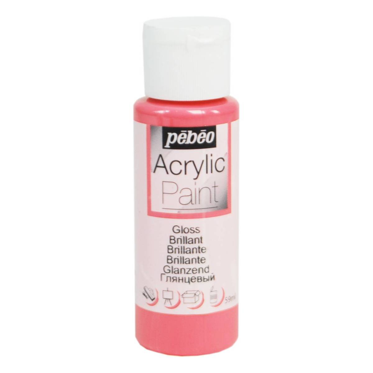 Pebeo Coral Pink Gloss Acrylic Paint 59ml Hobbycraft