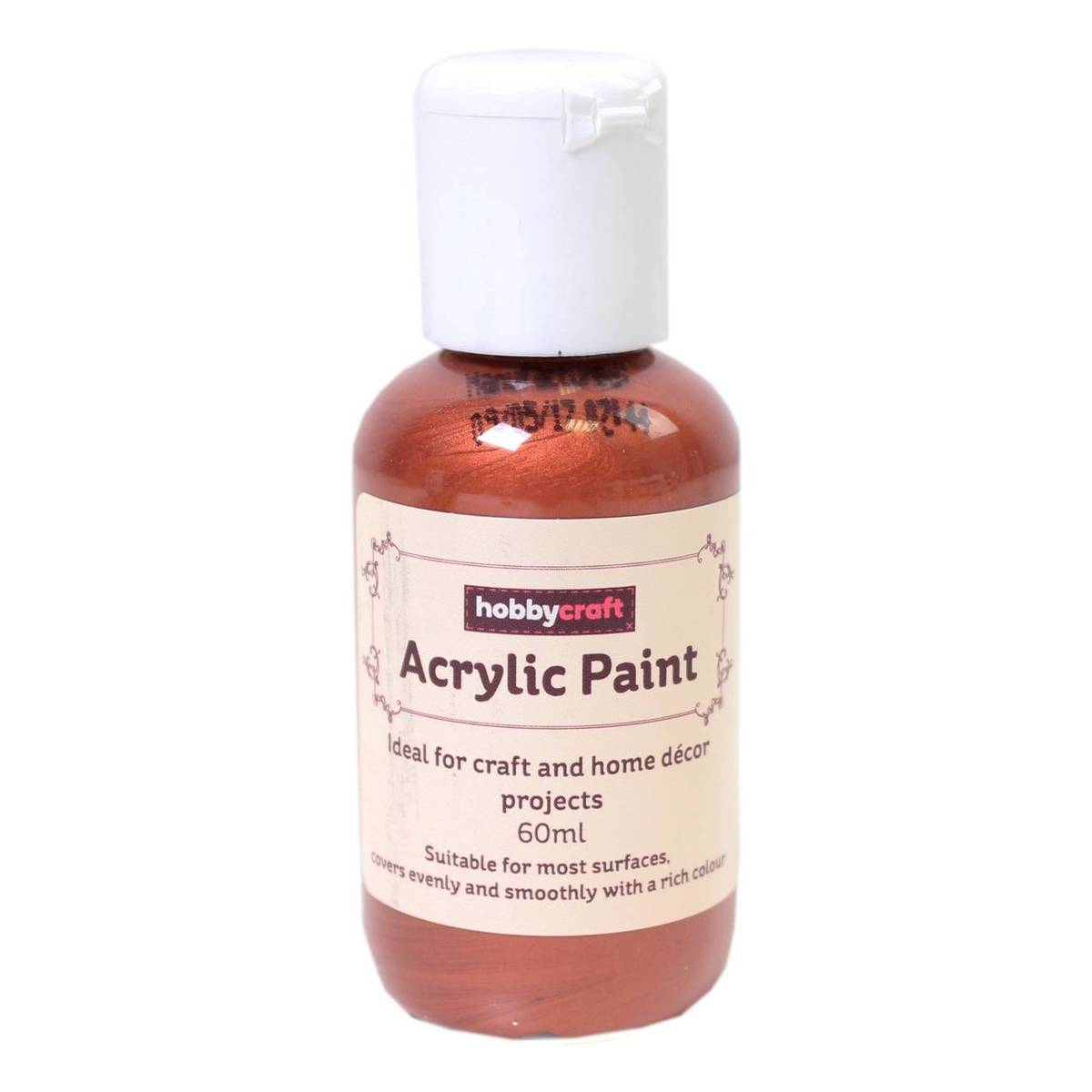 Copper Metallic Home Craft Acrylic Paint 60ml Hobbycraft
