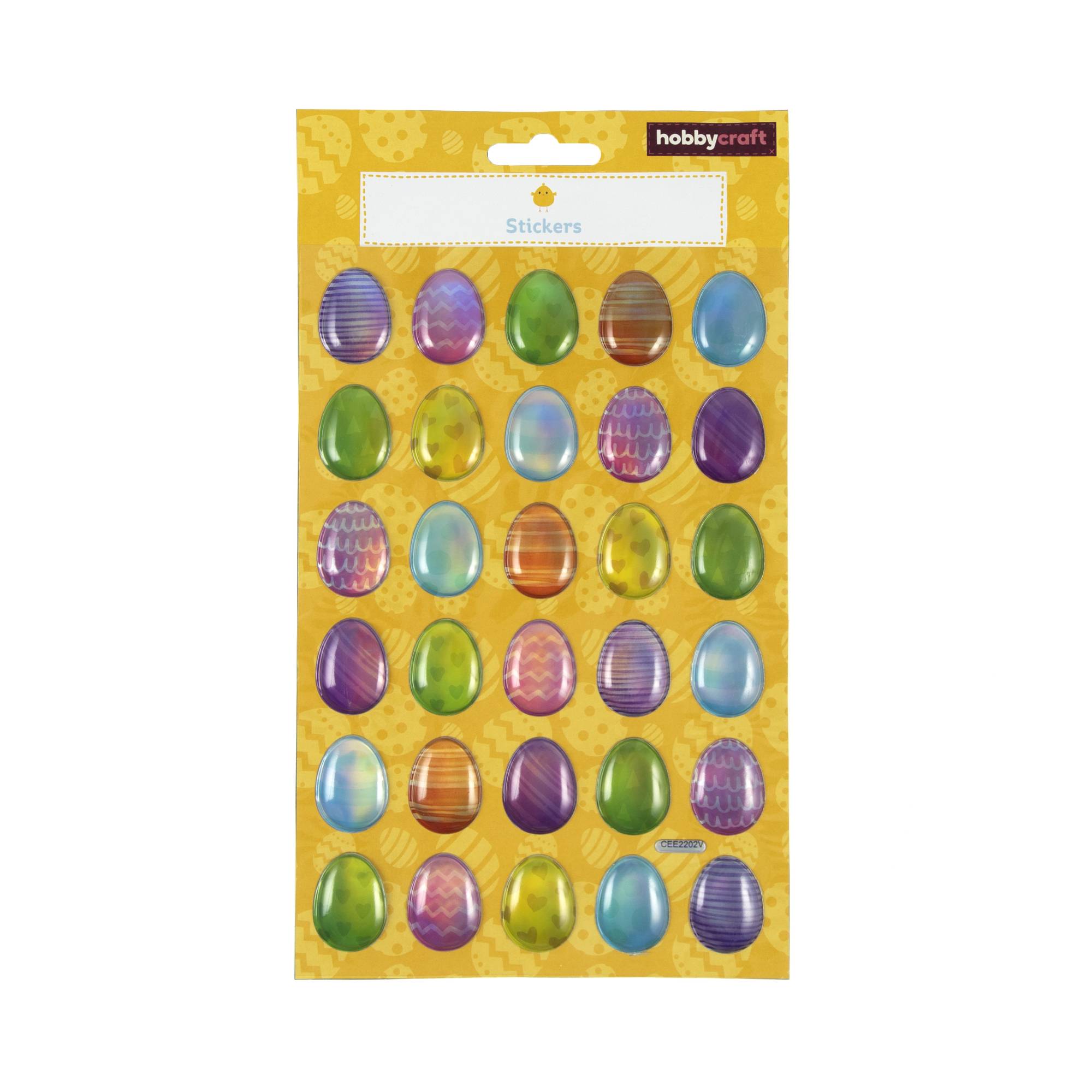 Puffy Easter Egg Stickers 30 Pack Hobbycraft