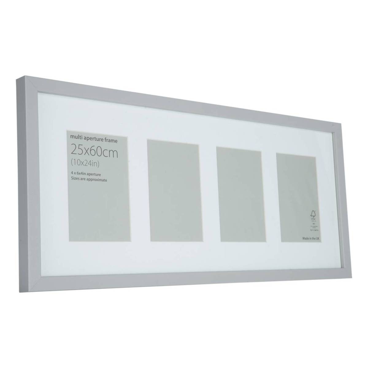 Light Grey Block MultiAperture Frame 25cm x 60cm Hobbycraft
