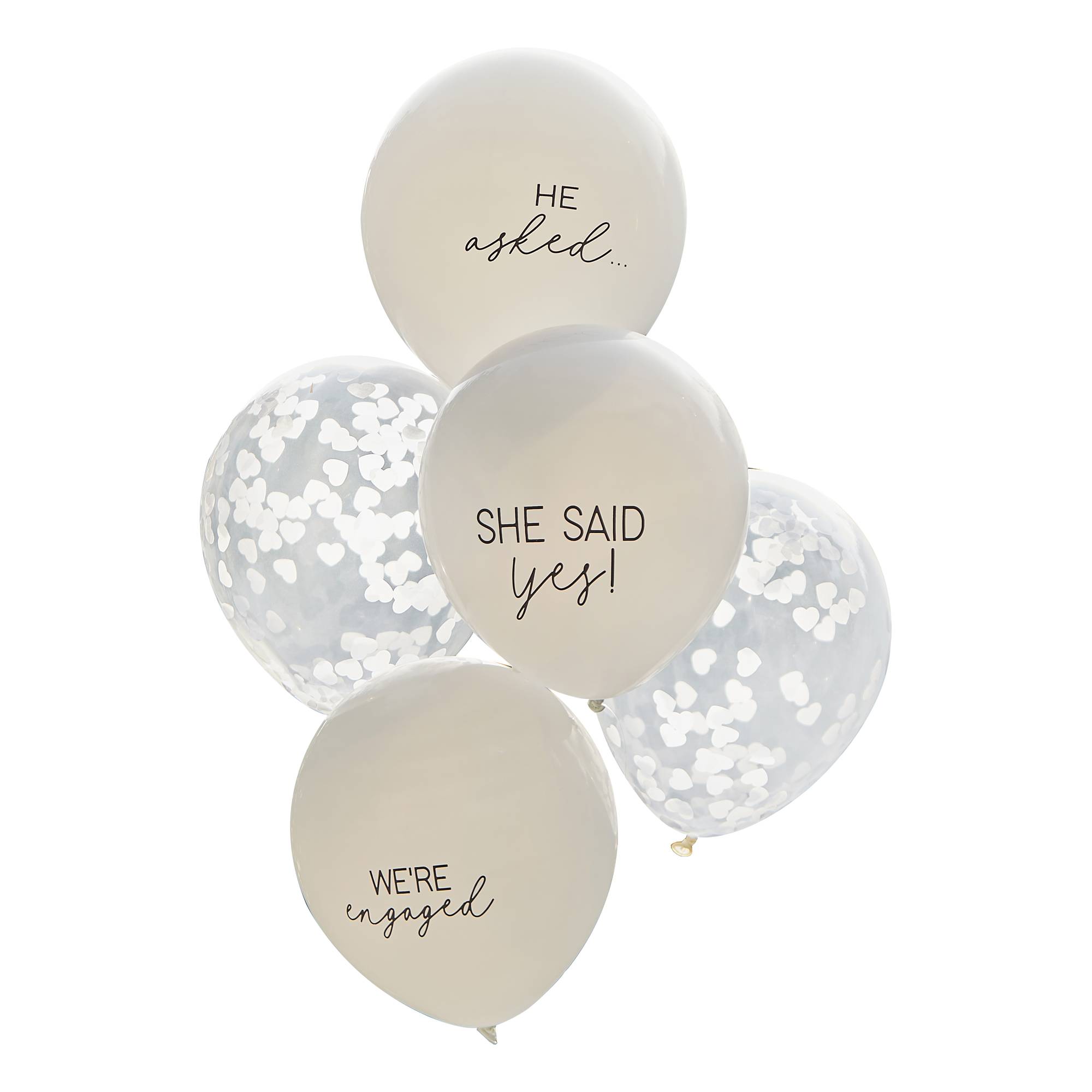Ginger Ray White Engagement Balloons 5 Pack Hobbycraft