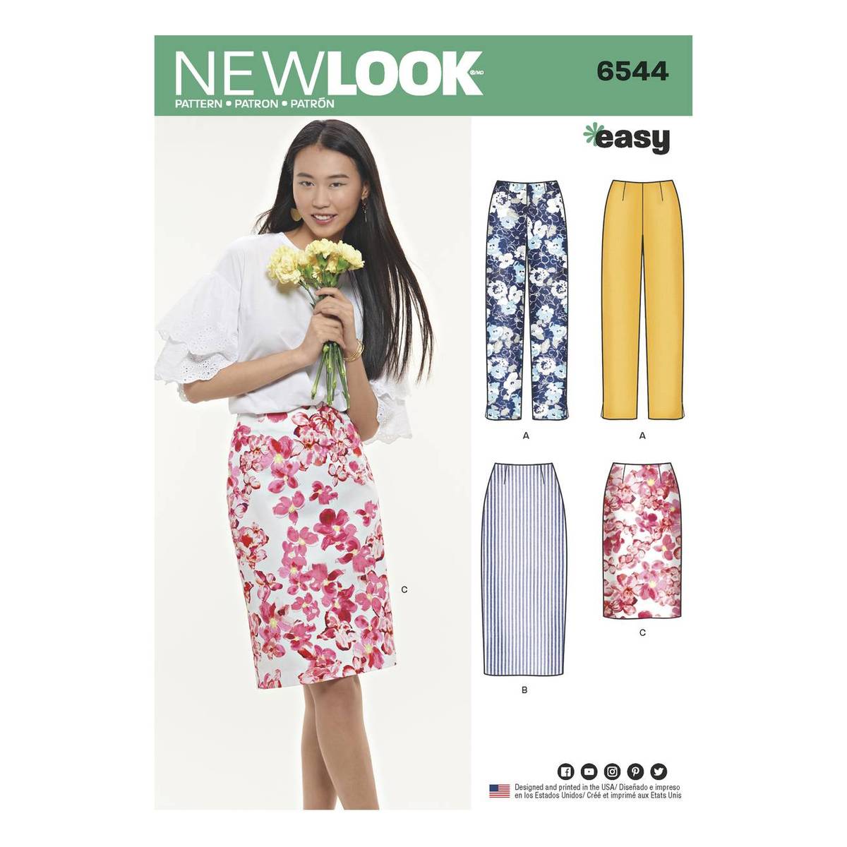 New Look 6350 Womens EASY Skirt with Overlay Wide Leg Pants & Shorts O