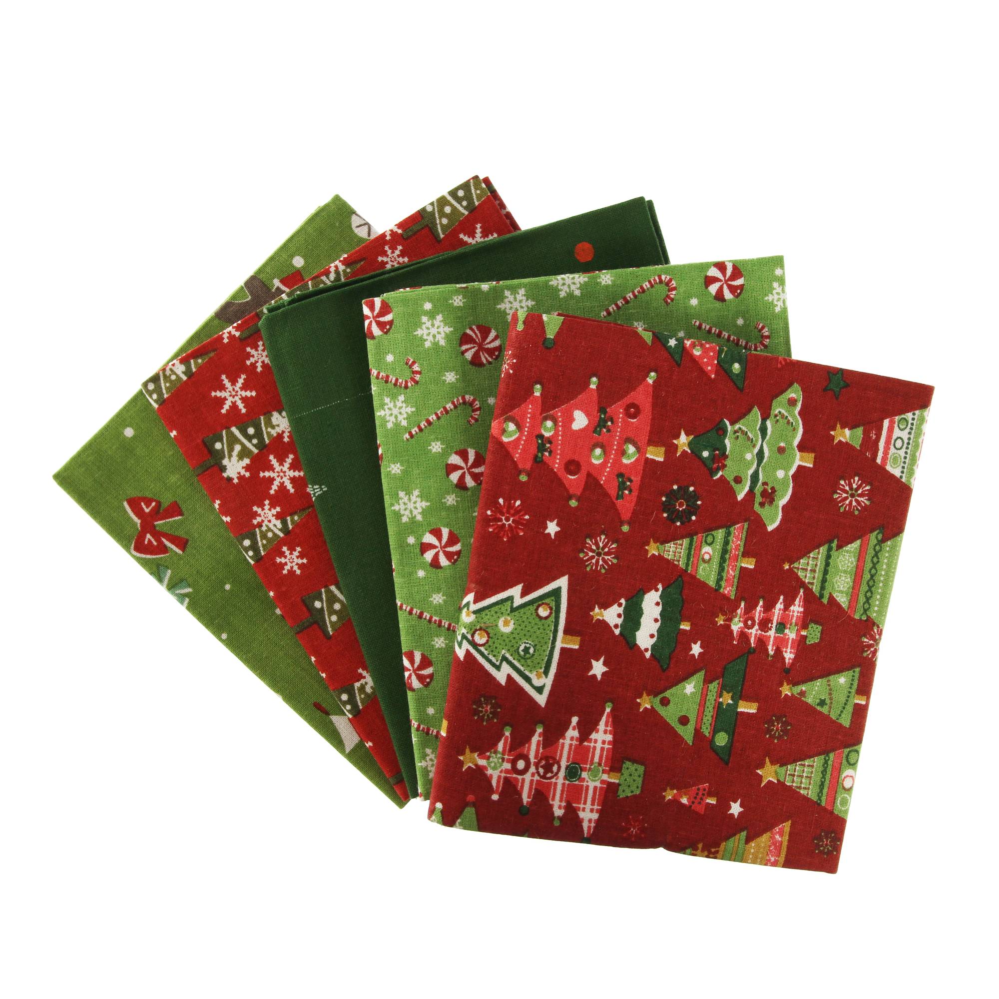 Traditional Christmas Cotton Fat Quarters 5 Pack Hobbycraft