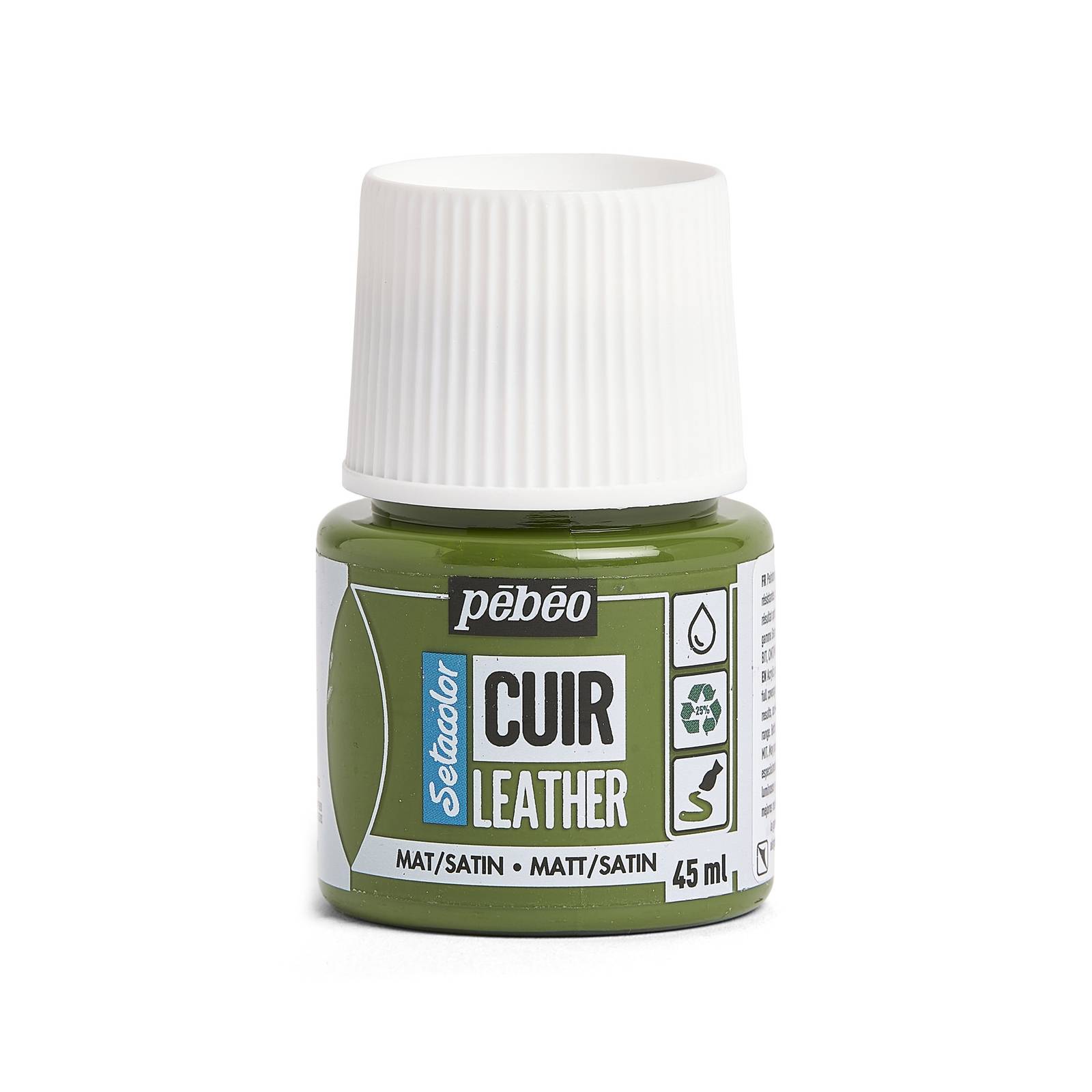 Pebeo Setacolor Khaki Green Leather Paint 45ml Hobbycraft