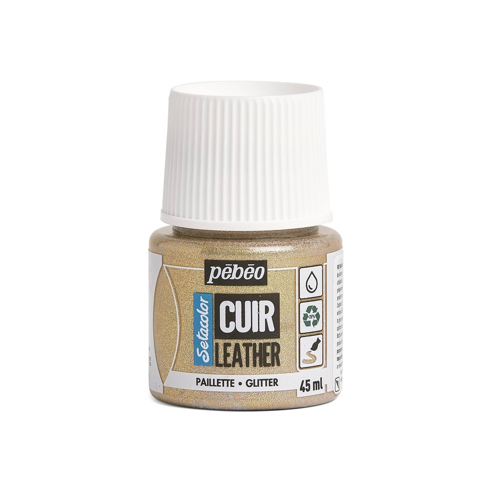 Pebeo Setacolor Glitter Gold Leather Paint 45ml Hobbycraft
