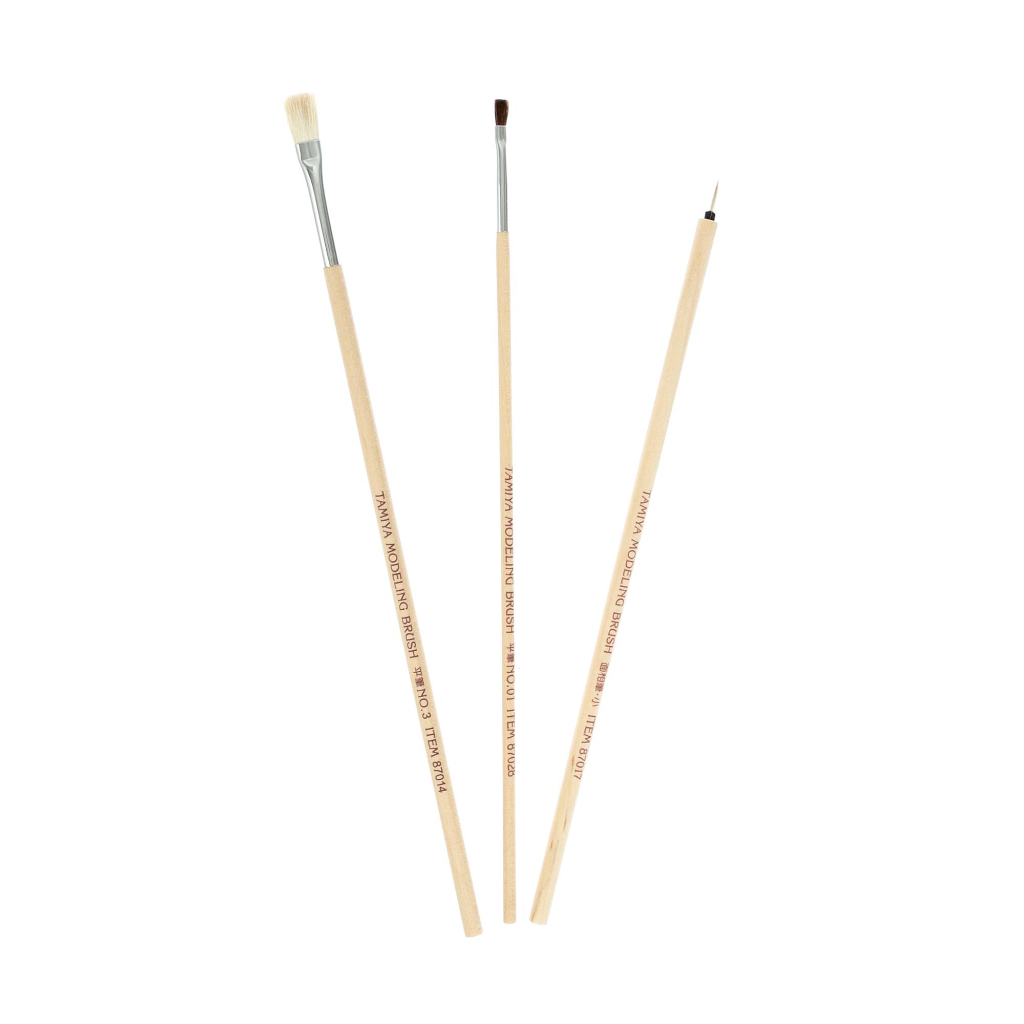 Tamiya Basic Modelling Brush Set 3 Pack Hobbycraft