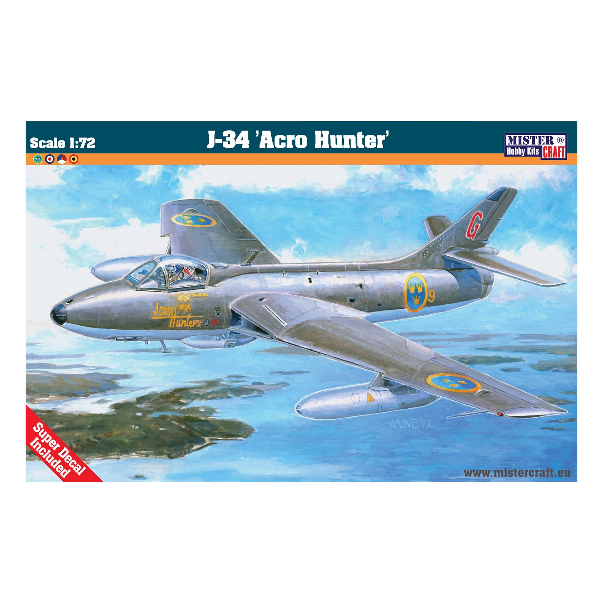 MisterCraft J34 Acro Hunter Model Kit 172 Hobbycraft