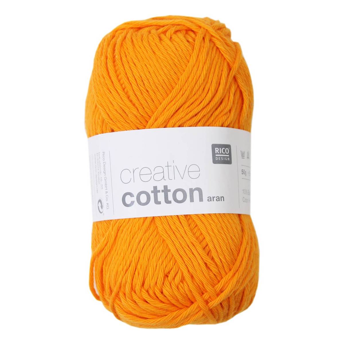 Rico Tangerine Creative Cotton Aran Yarn 50 g Hobbycraft
