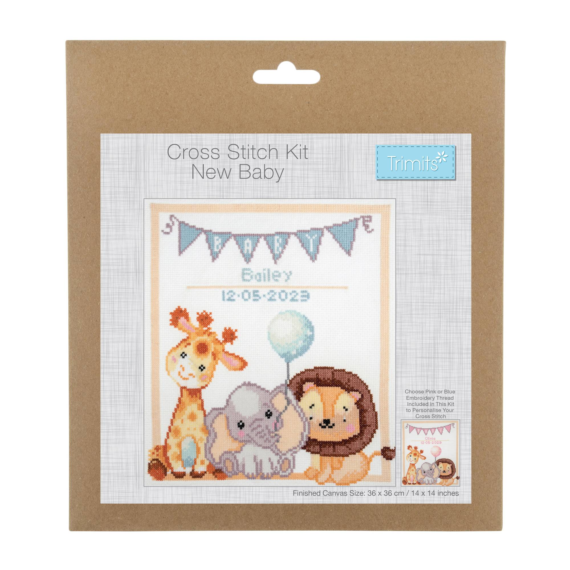 Trimits New Baby Large Cross Stitch Kit 36cm x 36cm Hobbycraft