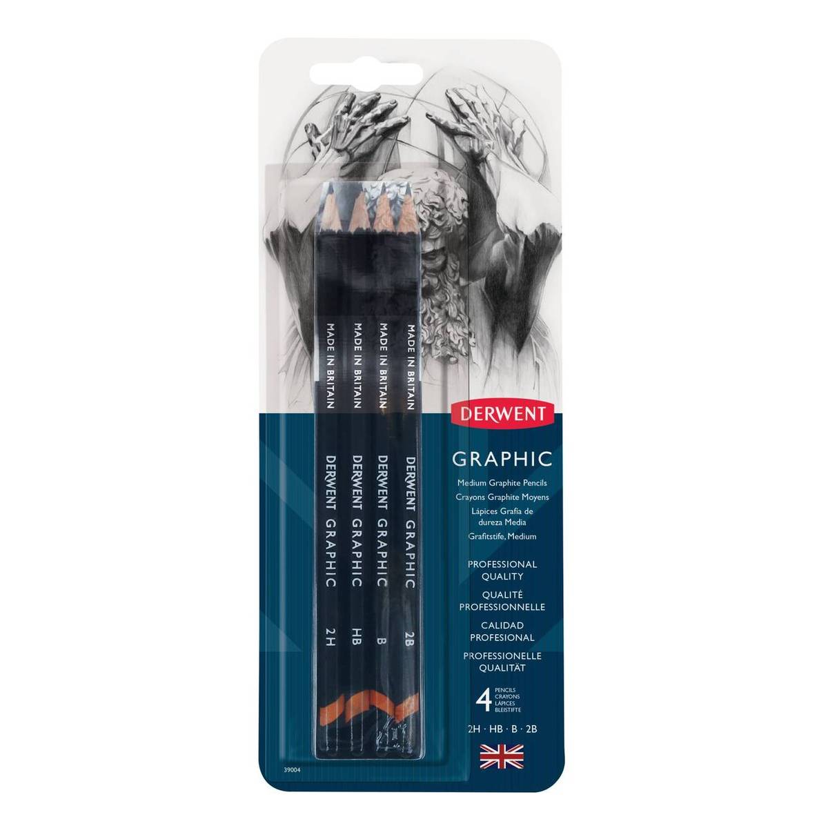 Derwent 4 Graphic Medium Pencils Hobbycraft