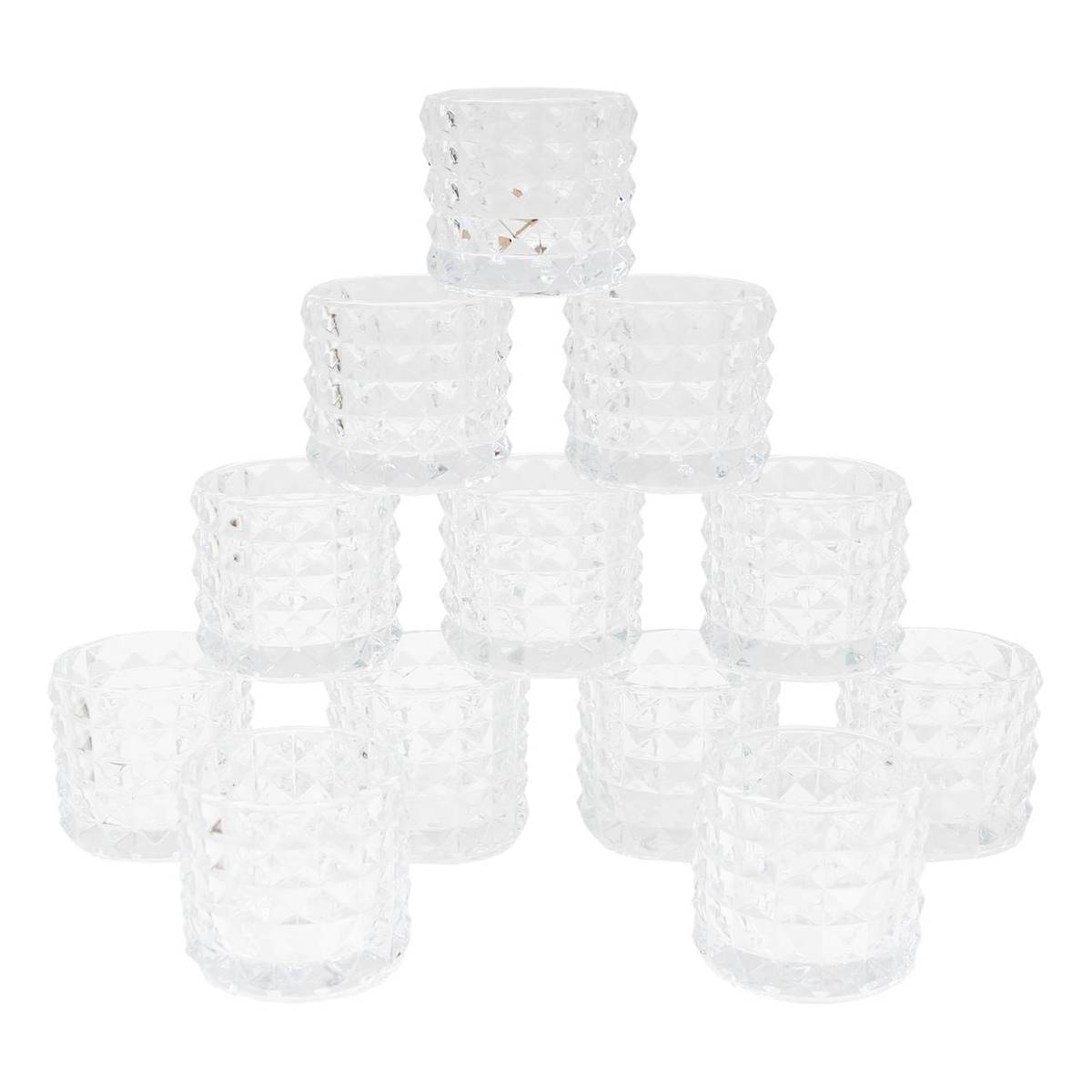 Buy Clear Textured Tea Light Holders 12 Pack for GBP 11.00 | Hobbycraft UK