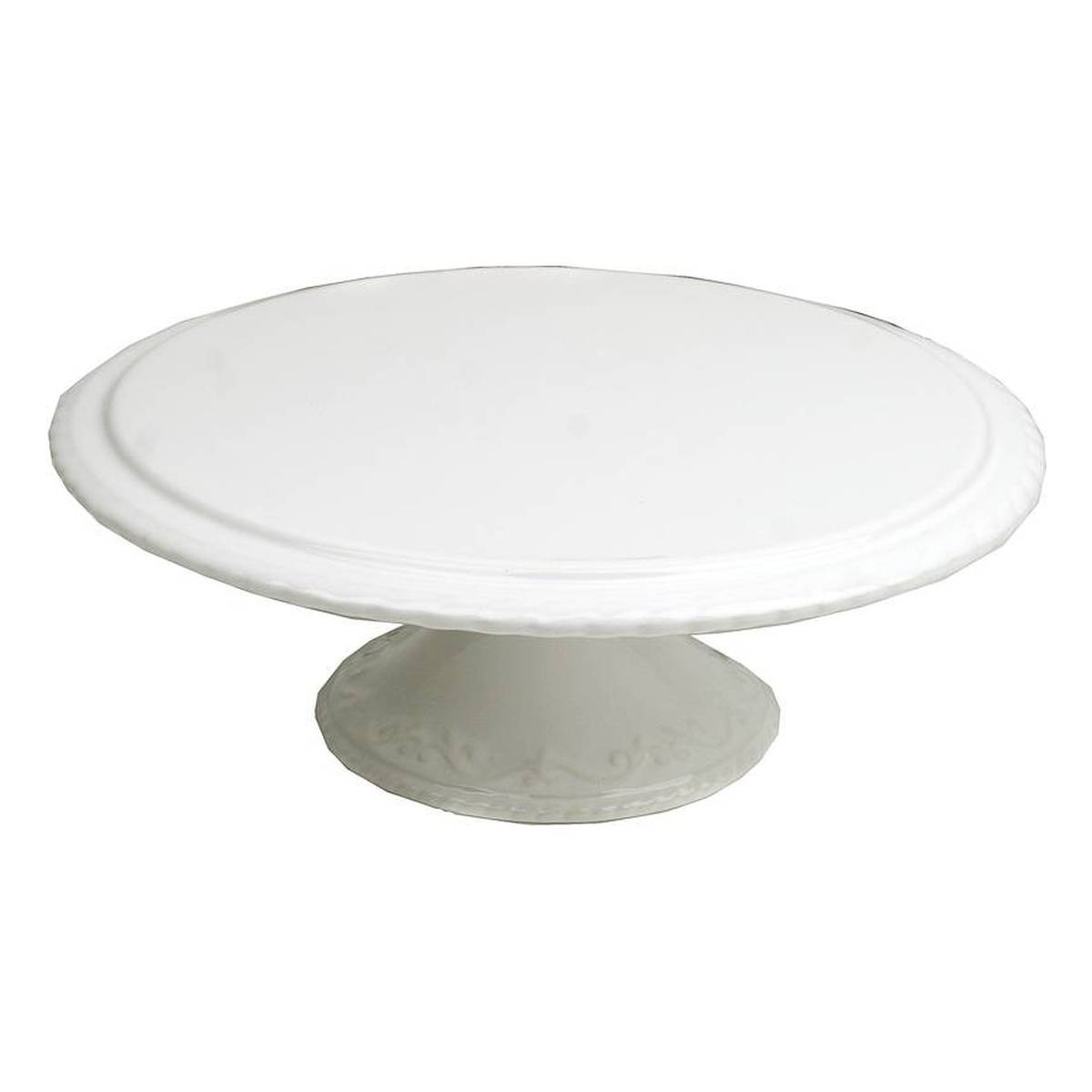 Glazed White Cake Stand 9 Inches