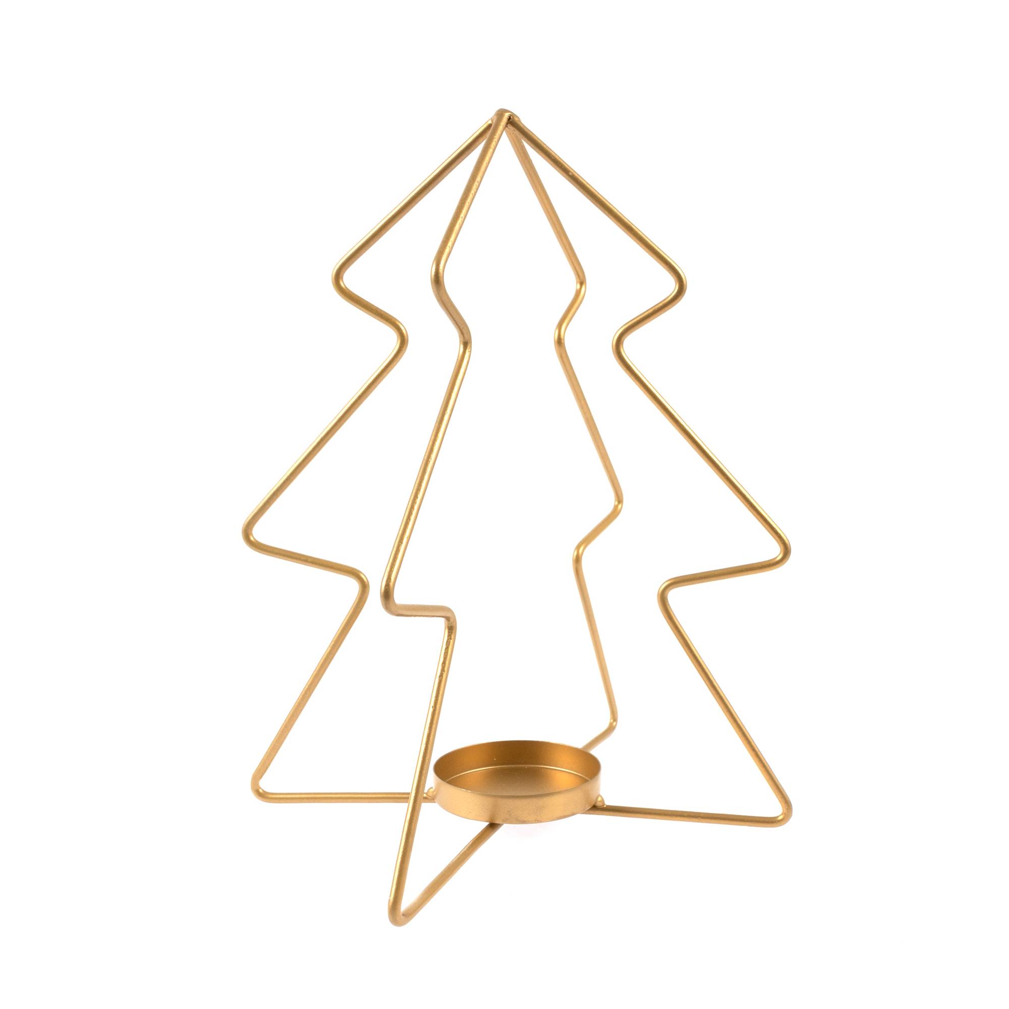 Gold Metal Christmas Tree Tealight Holder 24cm Hobbycraft
