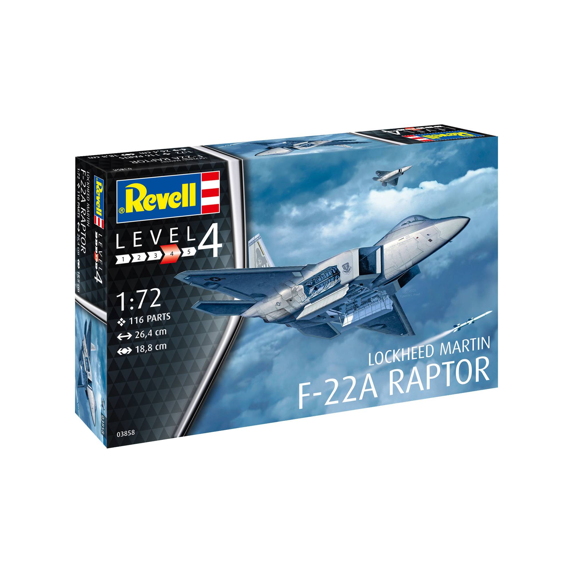Revell Lockheed Martin F22A Raptor Model Kit 172 Hobbycraft