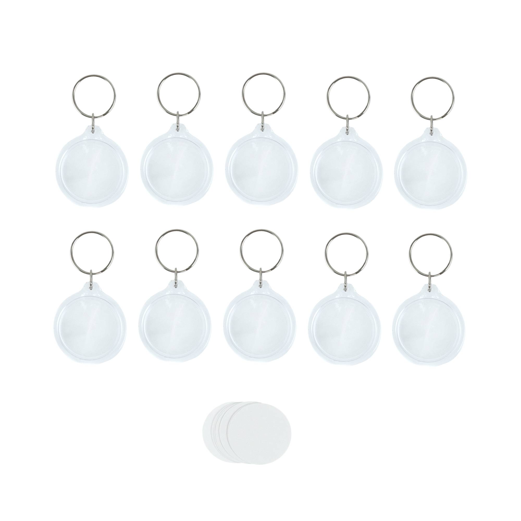 Clear Circle Keyrings 10 Pack Hobbycraft