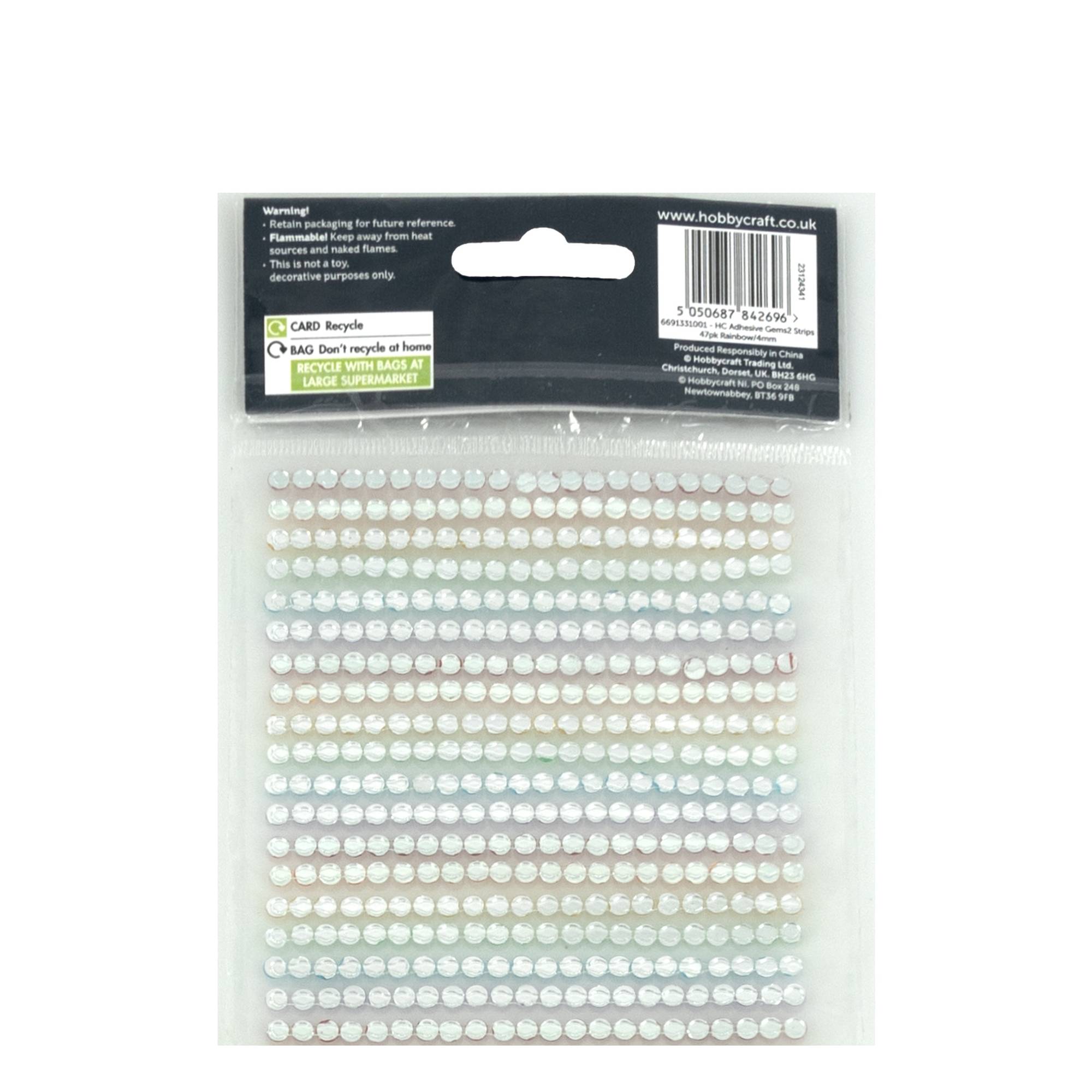Rainbow Adhesive Gem Strips 4mm 47 Pack Hobbycraft