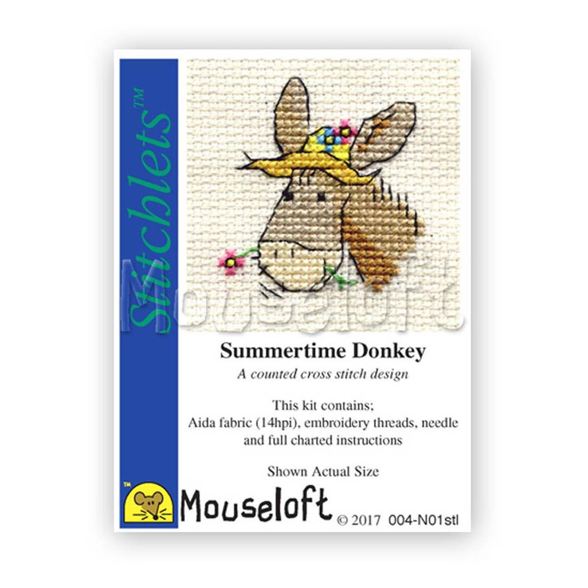 Mouseloft Stitchlets Summertime Donkey Cross Stitch Kit Hobbycraft