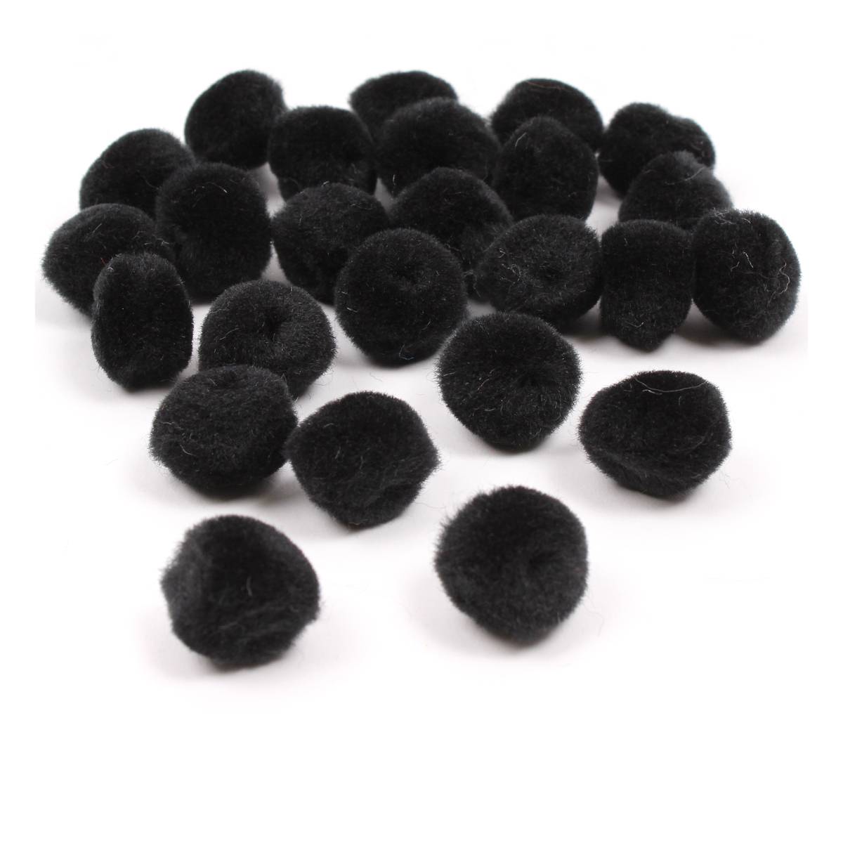 Black Pom Poms 2cm 25 Pack Hobbycraft