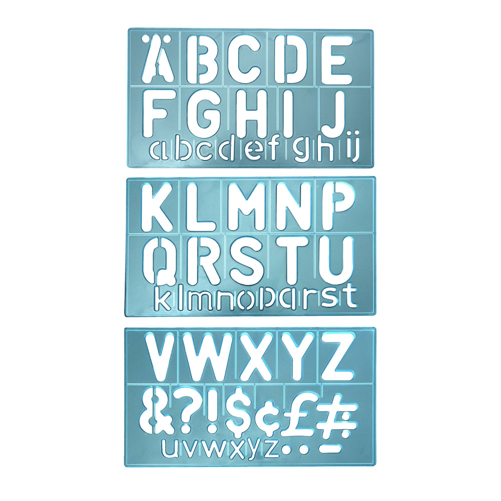 Alphabet Stencil Set 3 Pieces Hobbycraft