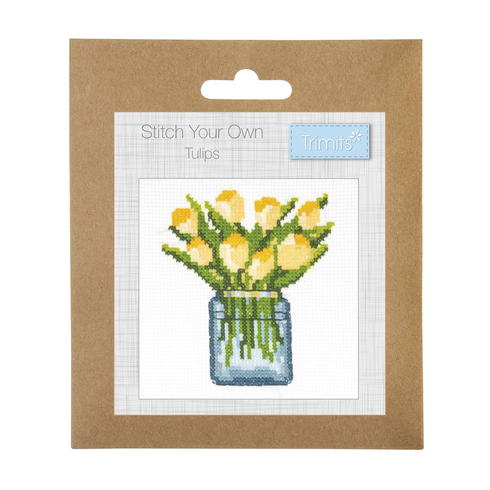Trimits Tulips Mini Cross Stitch Kit 13cm x 13cm