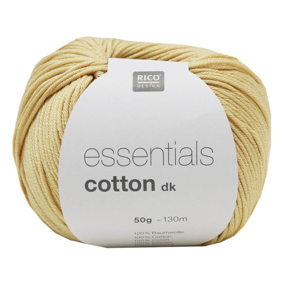 Rico Essentials Saffron Cotton DK Yarn 50g Hobbycraft
