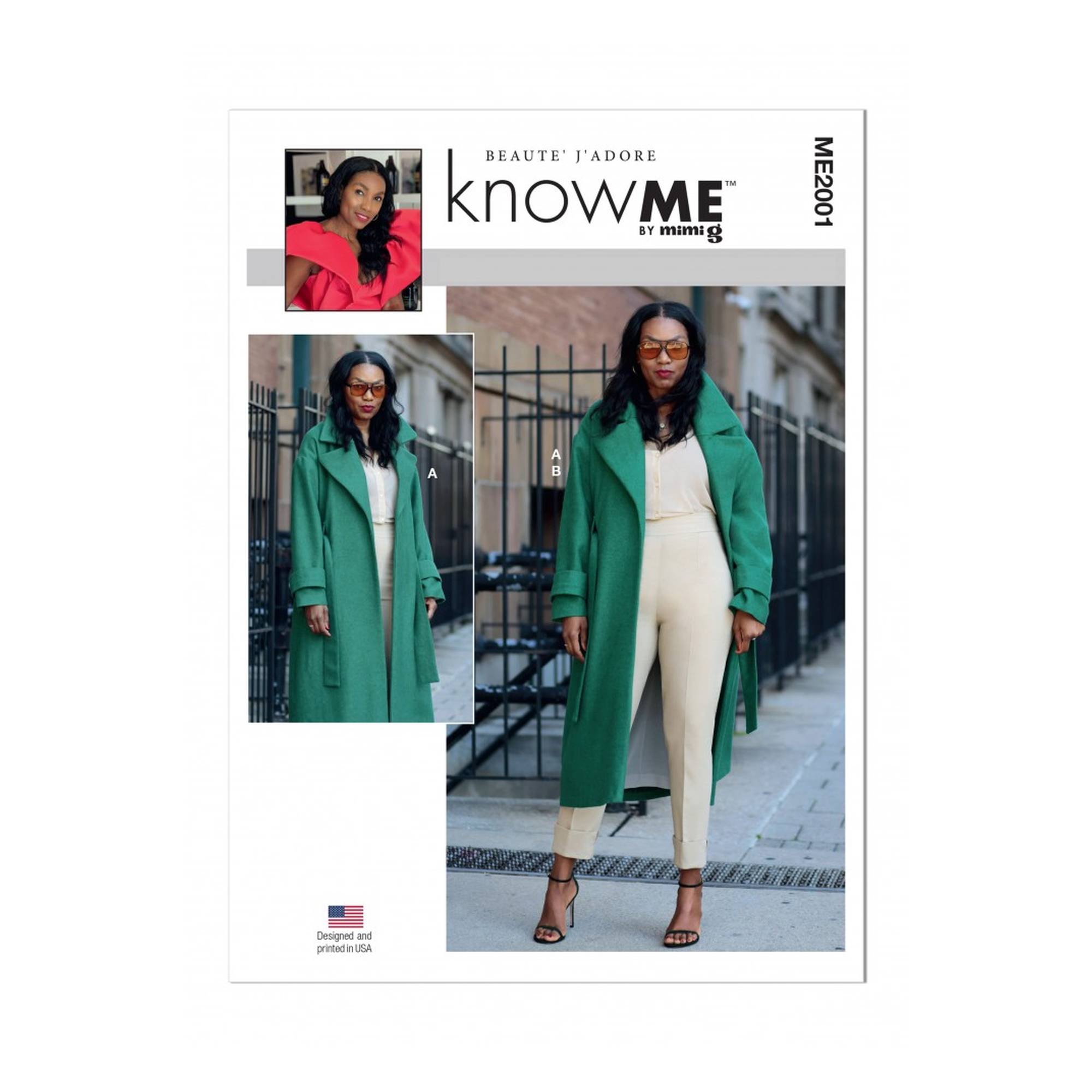 Know Me Women's Coat and Trousers Sewing Pattern ME2001 (W3 30W-38W ...