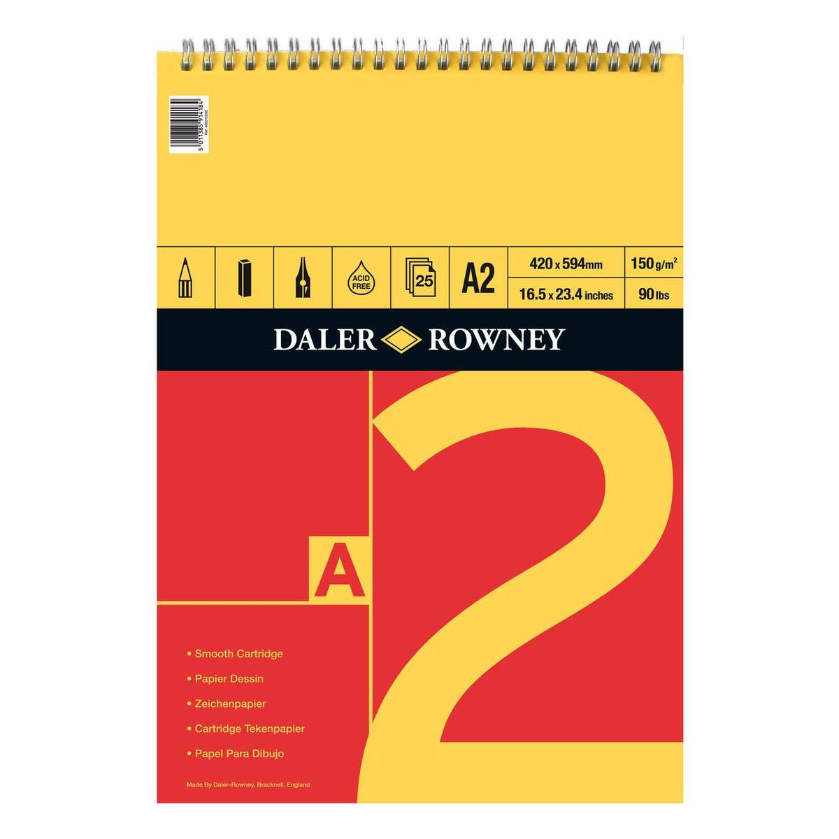 DalerRowney A2 Smooth Cartridge Spiral Pad Hobbycraft