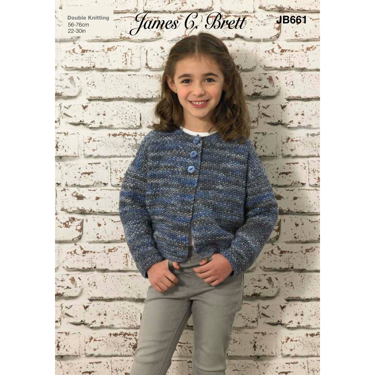 James C Brett Stonewash DK Children’s Cardigan Pattern JB661 Hobbycraft