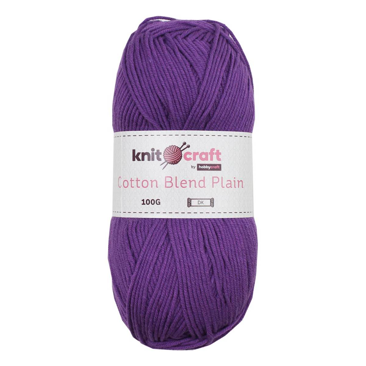 Knitcraft Purple Cotton Blend Plain DK Yarn 100g Hobbycraft