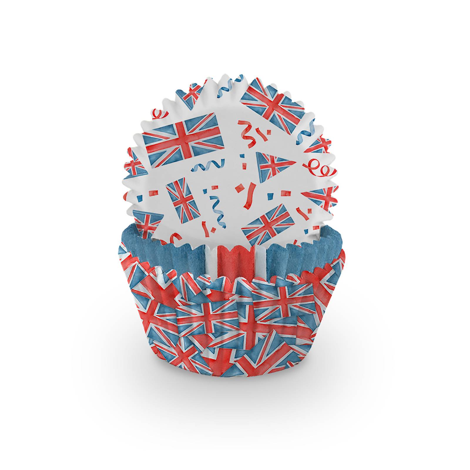 Union Jack Cupcake Cases 75 Pack Hobbycraft