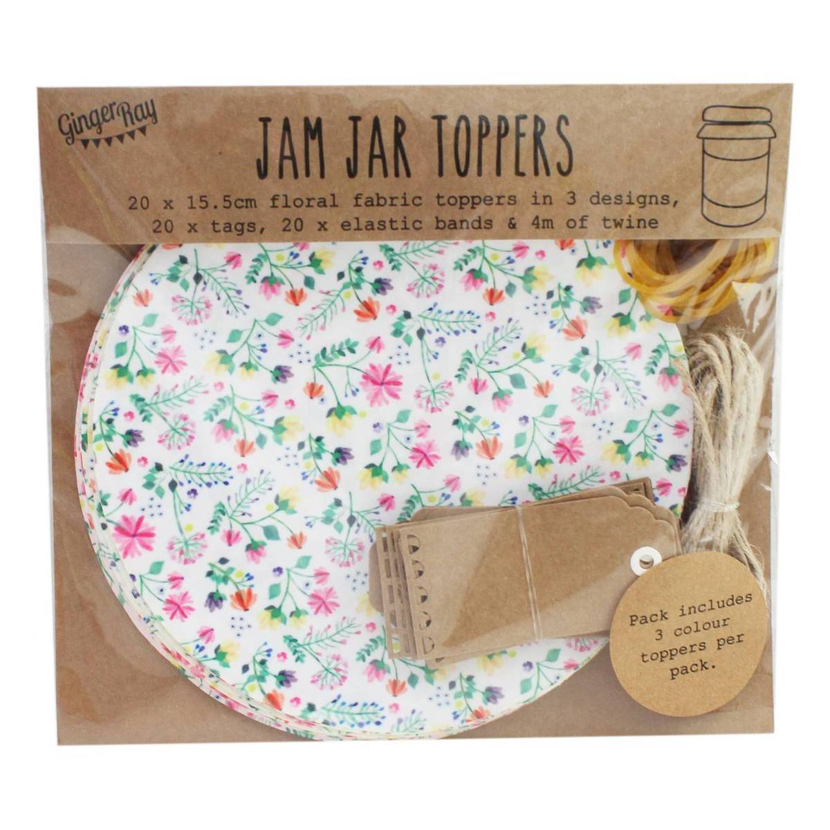 Large Floral Jam Jar Topper Kit 20 Pack Hobbycraft