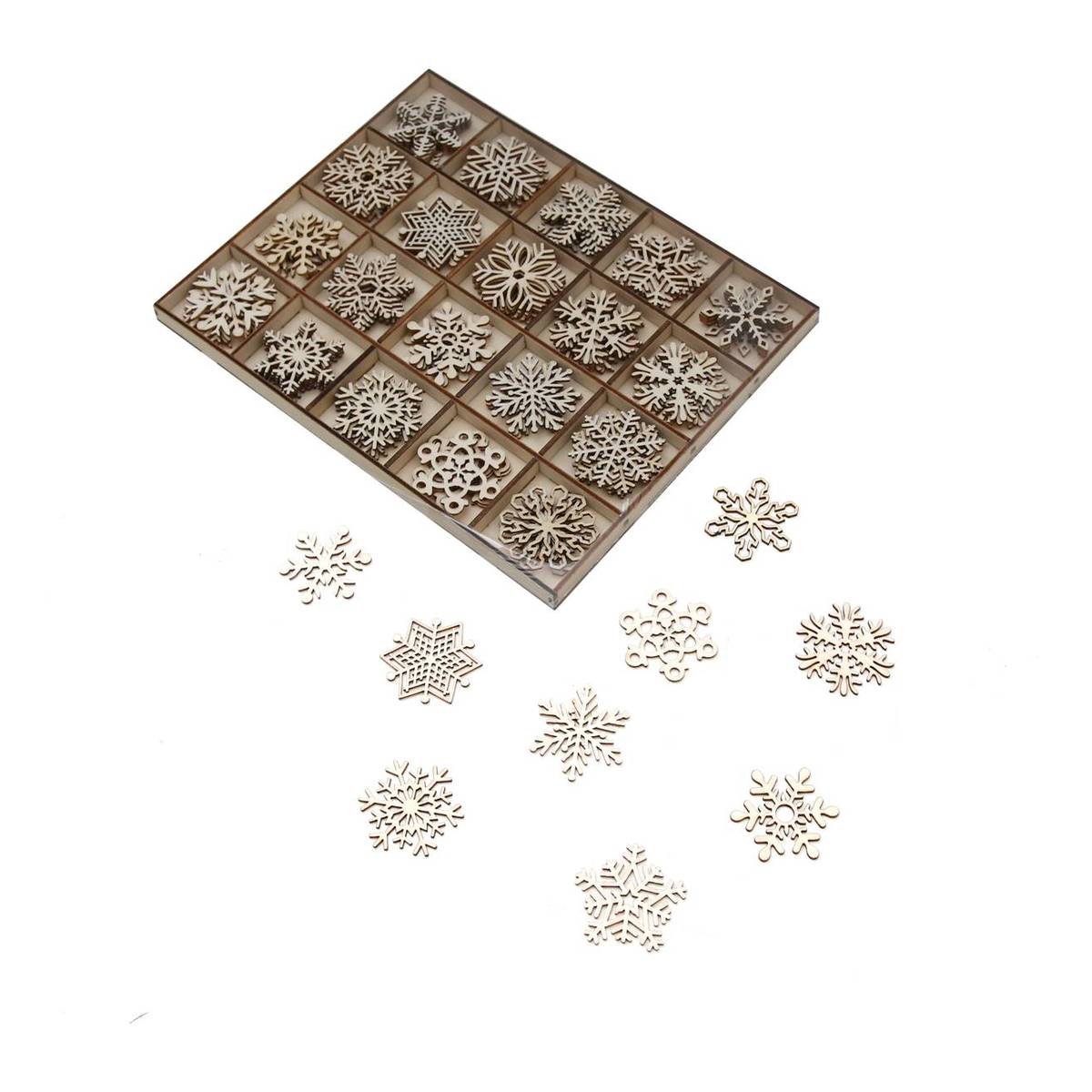 Snowflake Wooden Embellishments 100 Pack Hobbycraft