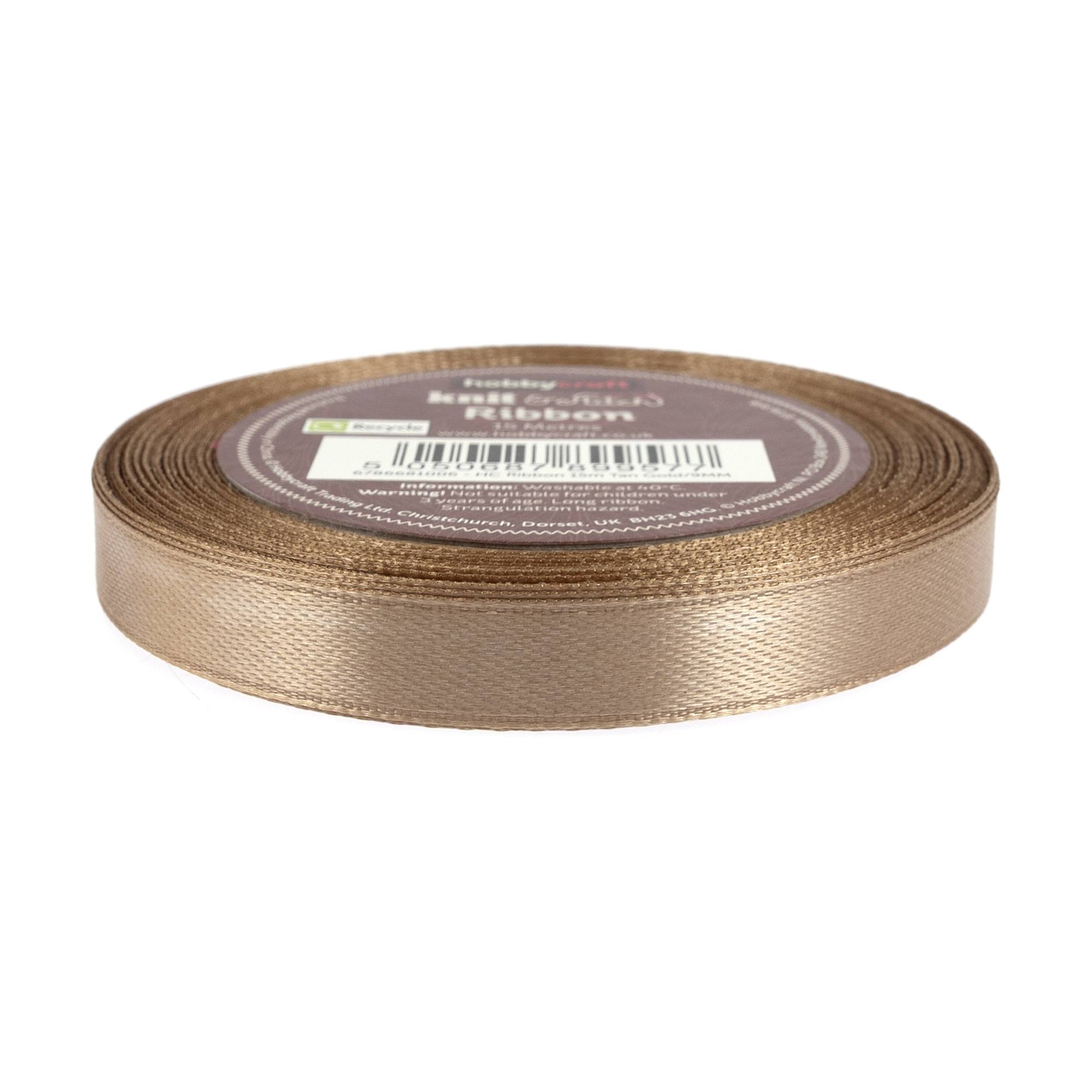 Tan Gold Satin Ribbon 9mm x 15m | Hobbycraft