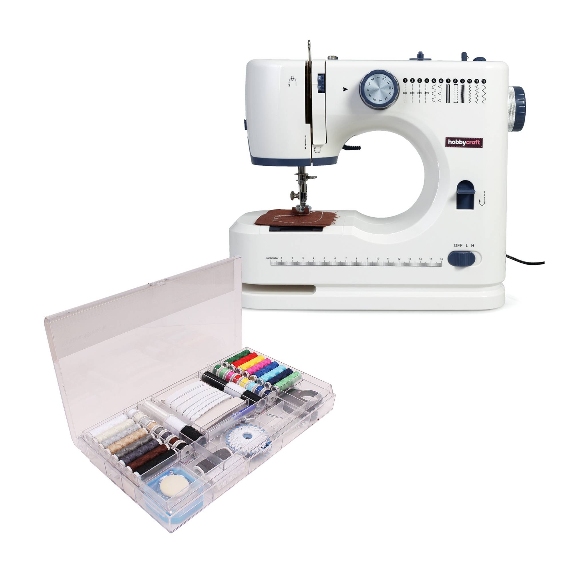 Hobbycraft 12S Sewing Machine and Sewing Kit Bundle Hobbycraft