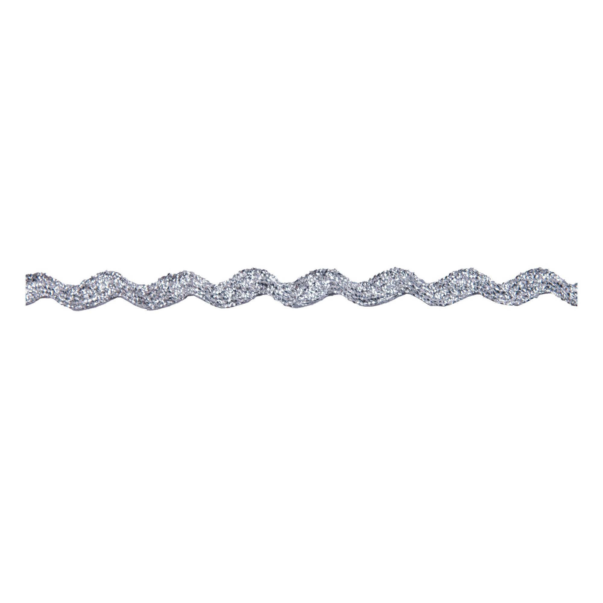 Metallic Ric Rac Trim Silver 5mm Metallic Ric Rac Trim by the Metre | Hobbycraft