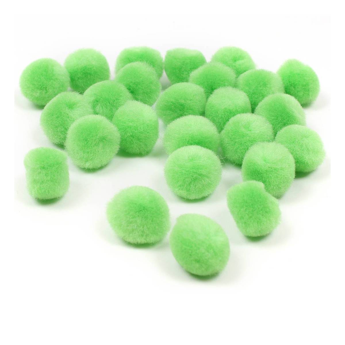 Bright Green Pom Poms 2cm 25 Pack | Hobbycraft