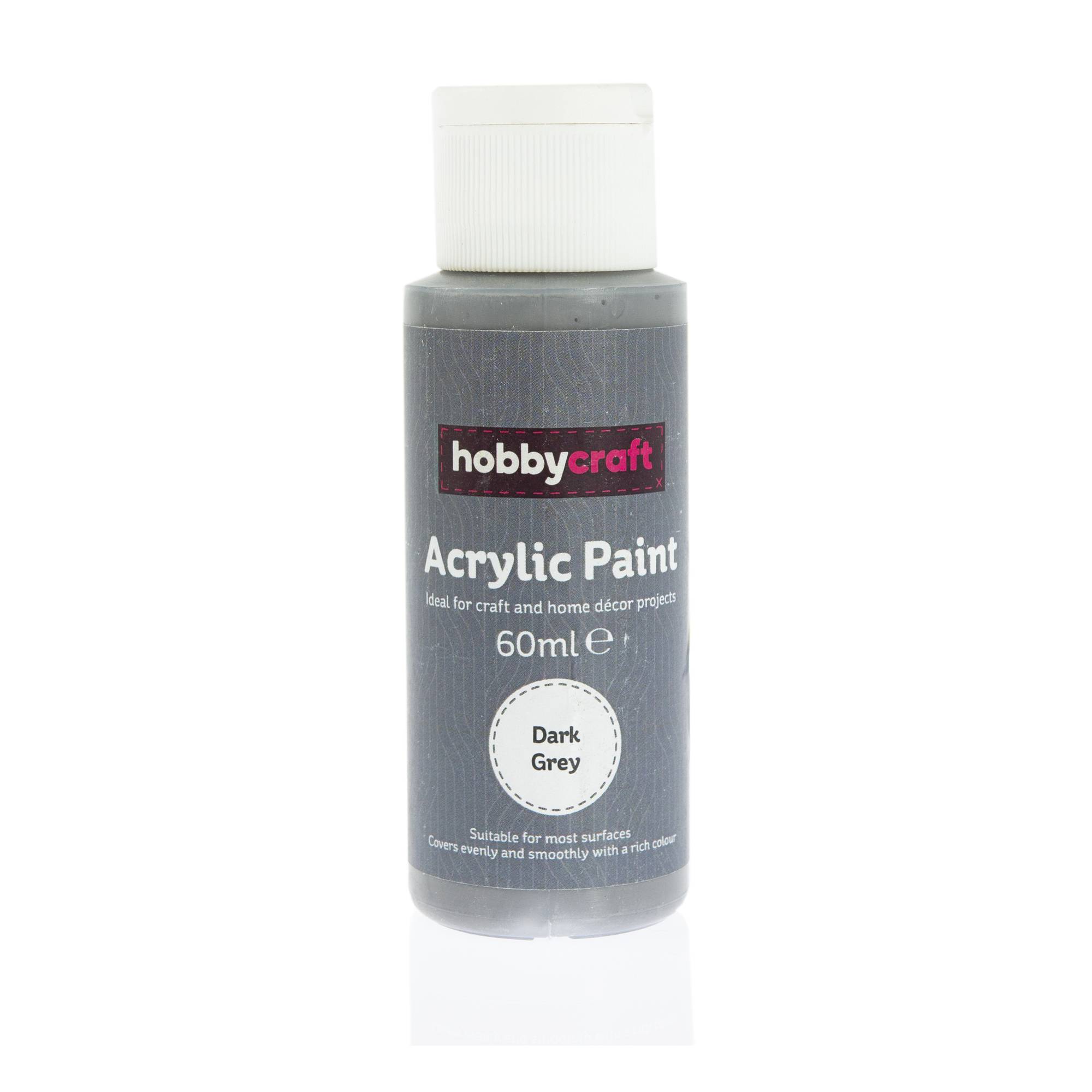 Dark Grey Acrylic Paint 60ml Hobbycraft