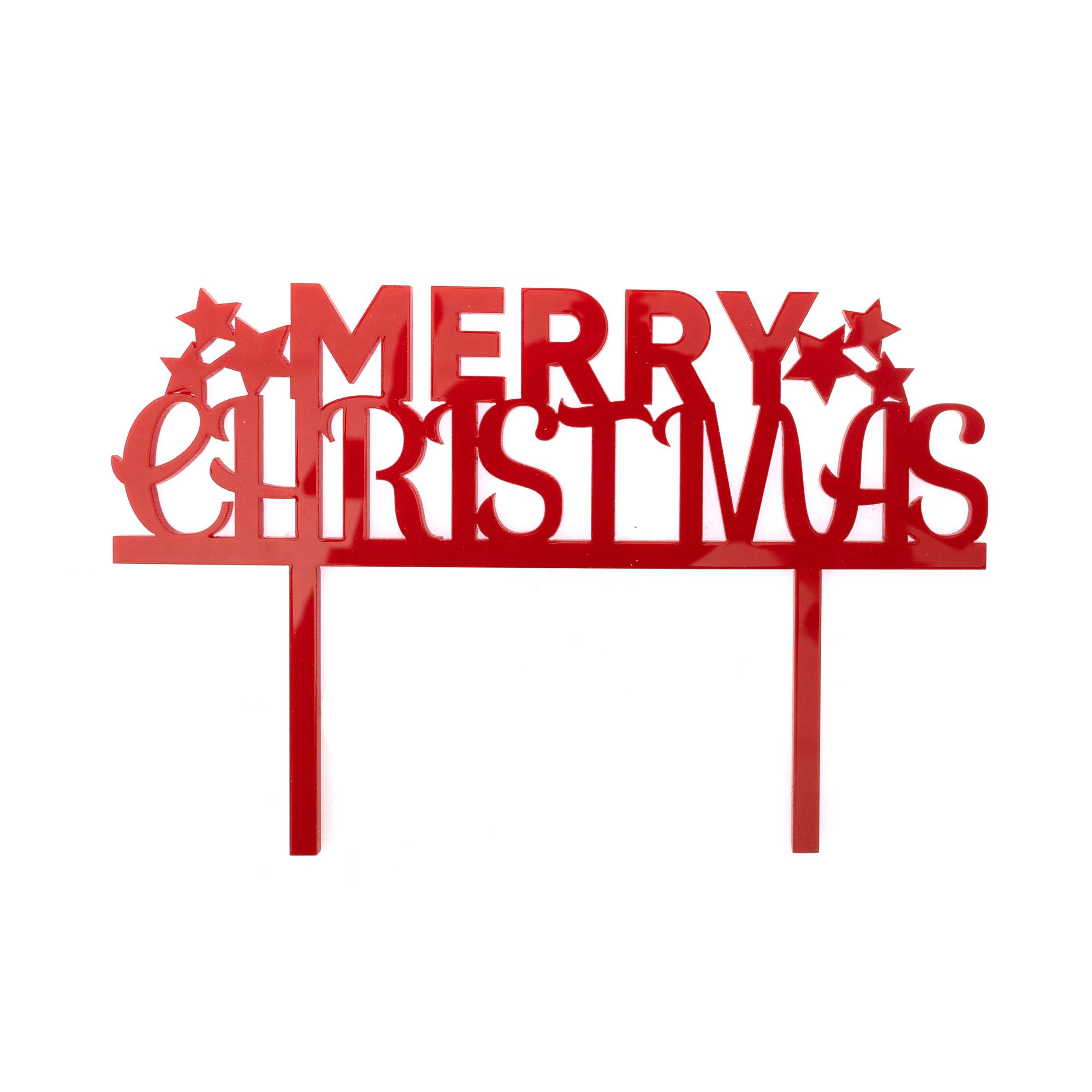 Red Merry Christmas Cake Topper 15cm Hobbycraft