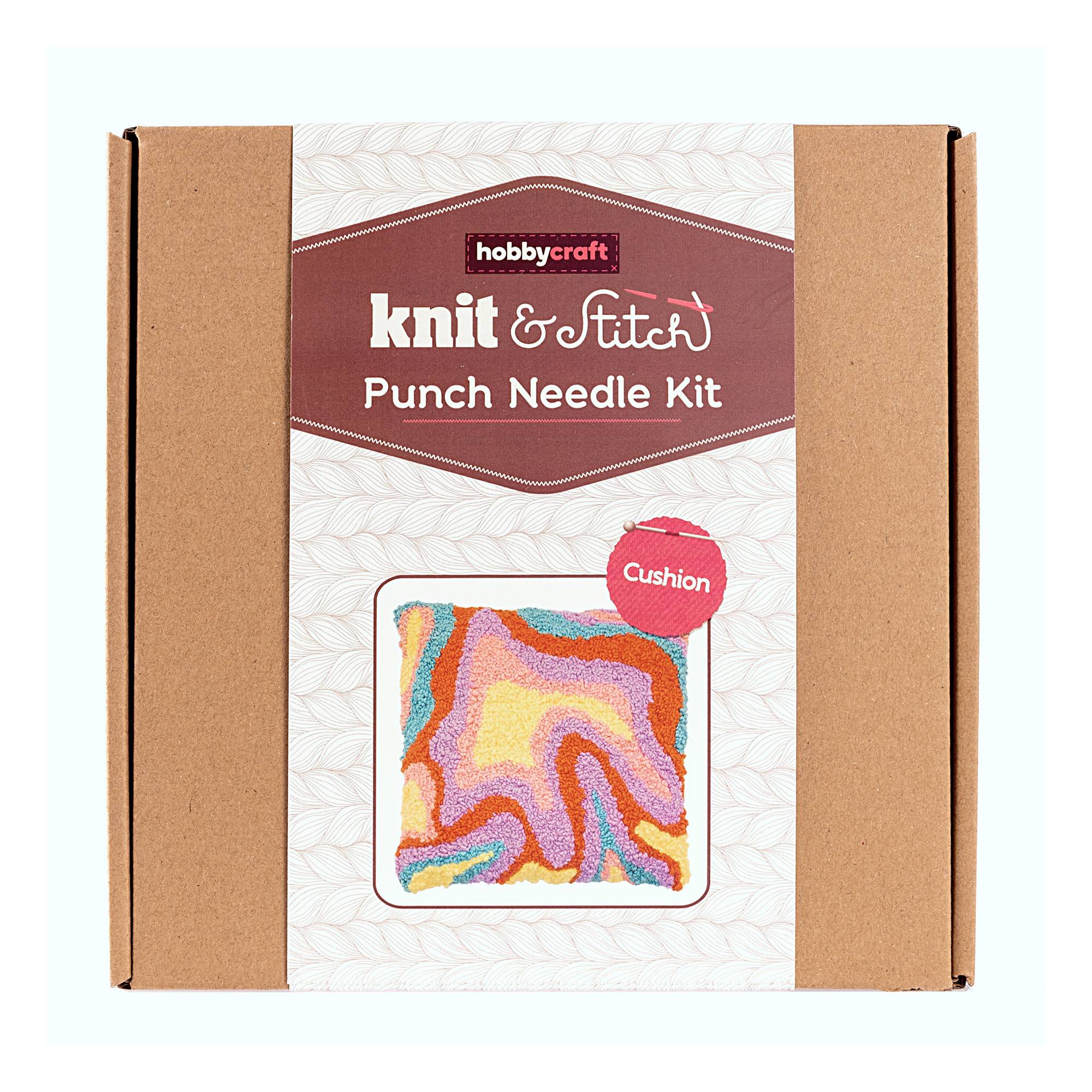 Abstract Punch Needle Cushion Kit Hobbycraft