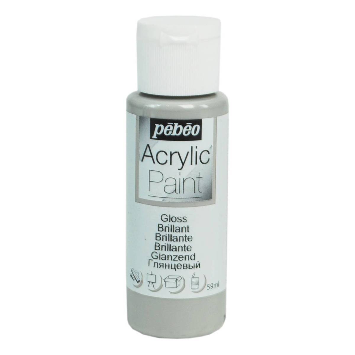 Pebeo Steel Grey Gloss Acrylic Paint 59ml Hobbycraft