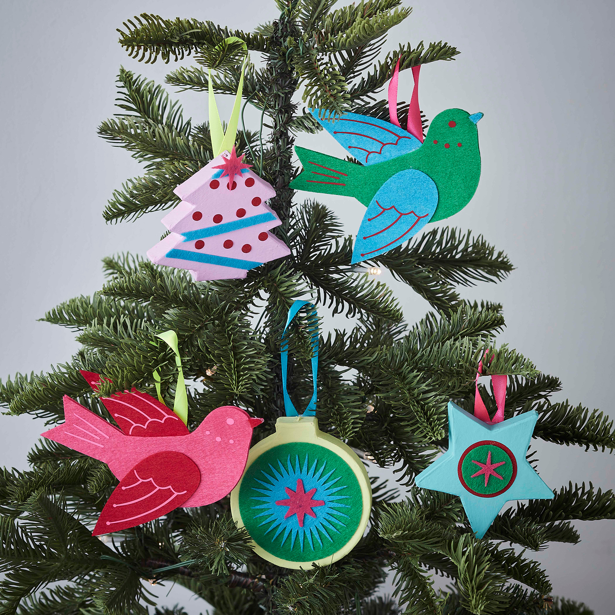 Wool Felt Holiday Ornaments (Set of 6), 'Nordic Gnomes
