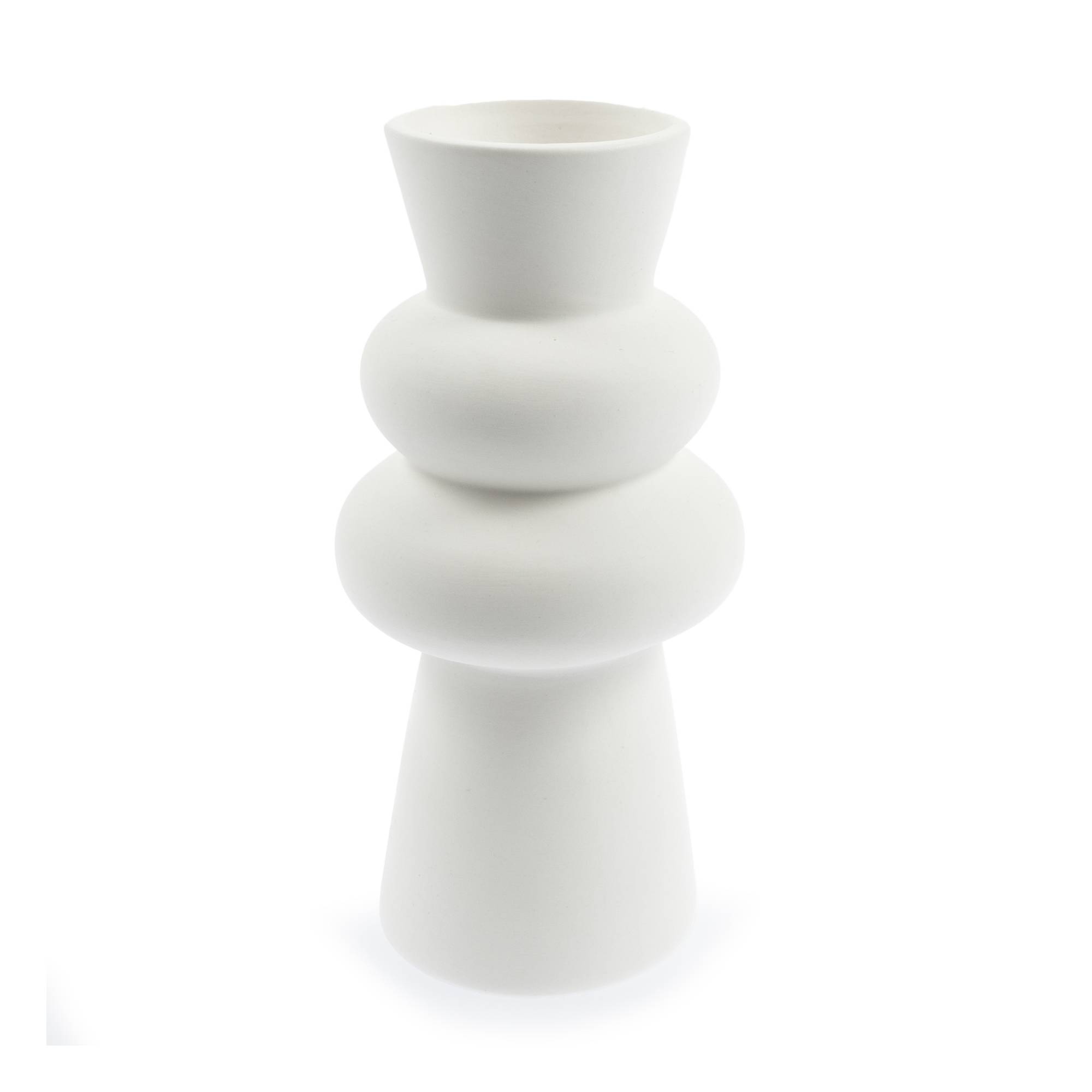 Ceramic Curved Vase 8cm x 17cm Hobbycraft