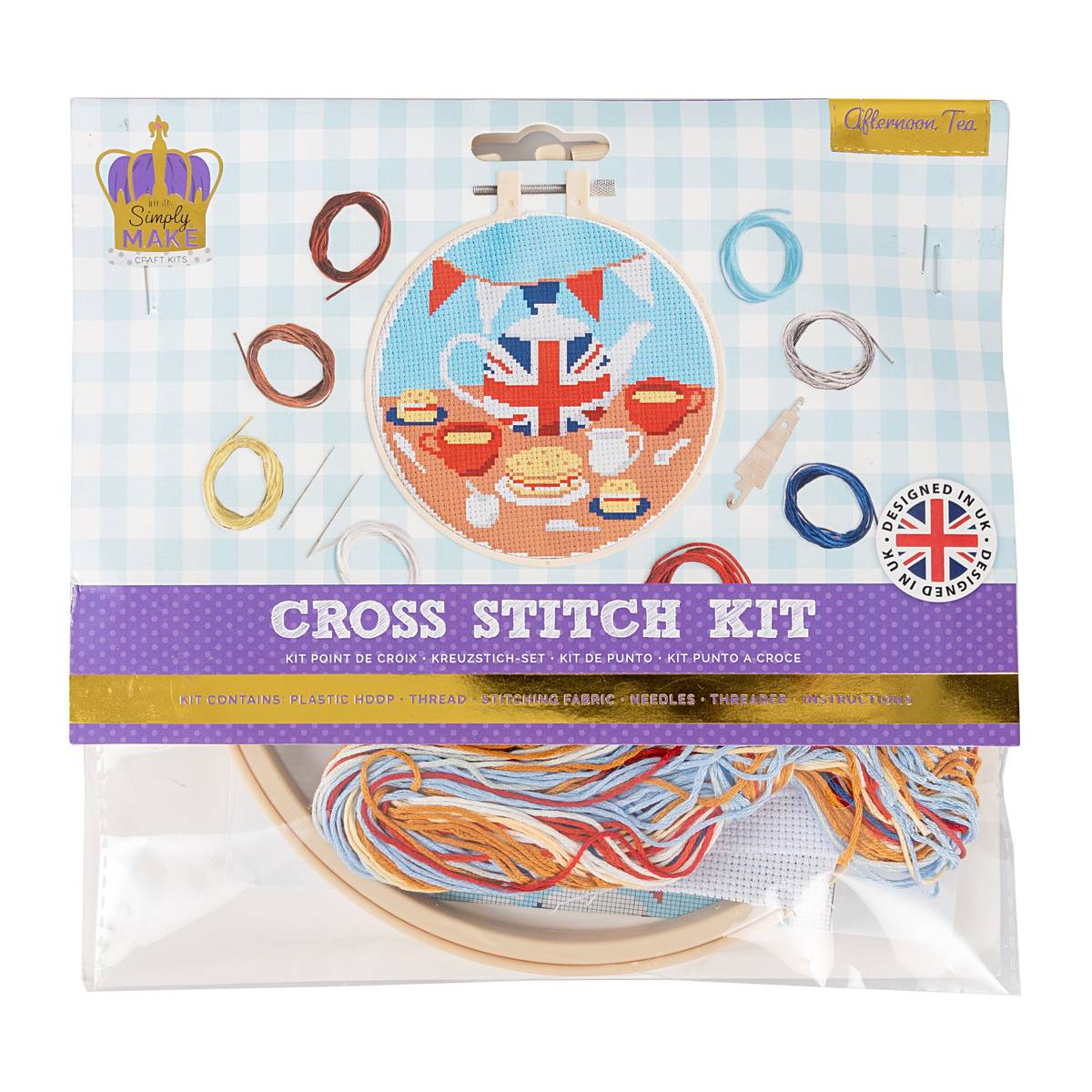 Afternoon Tea Coronation Cross Stitch Kit 8 Inches Hobbycraft