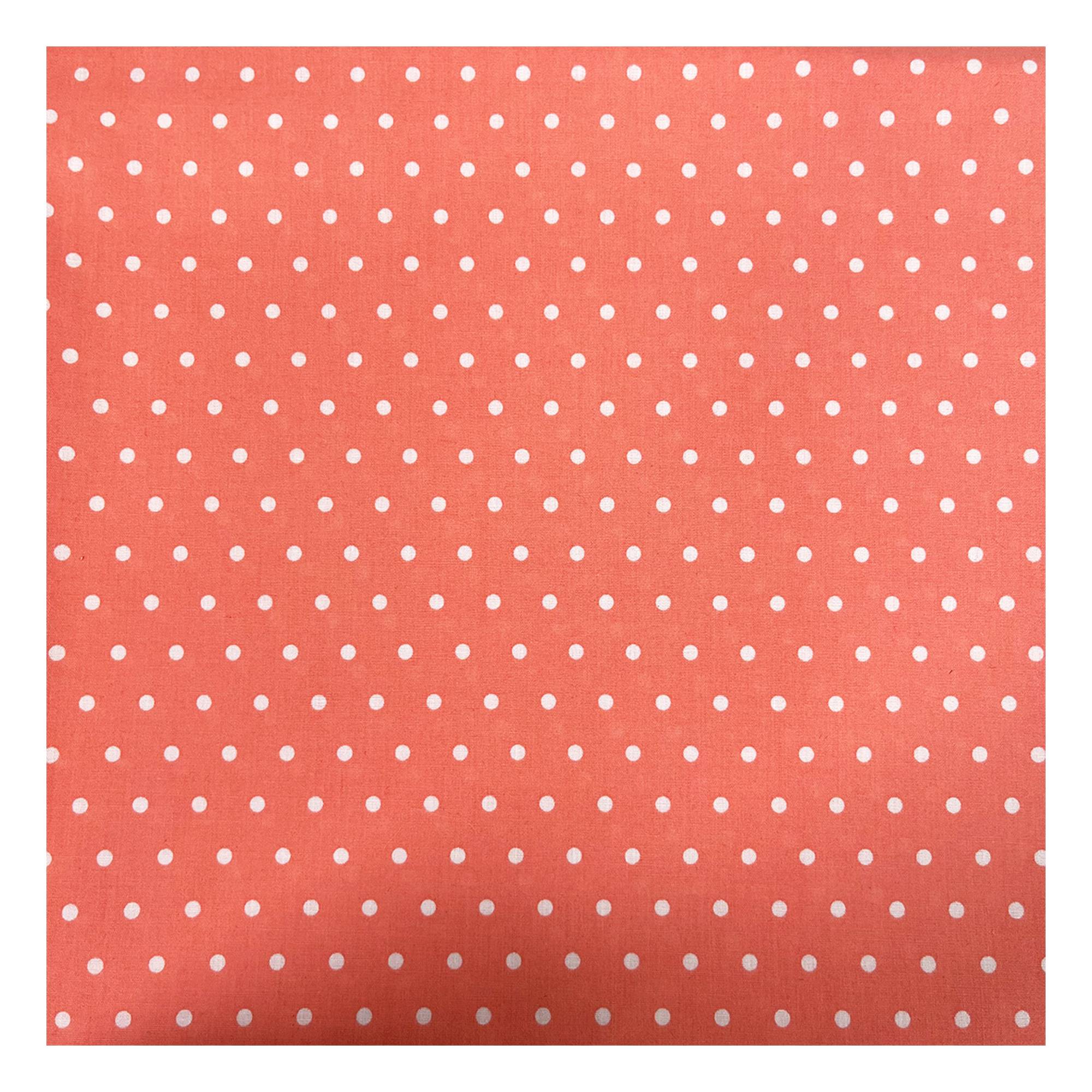 Peach Simple Polka Polycotton Fabric by the Metre