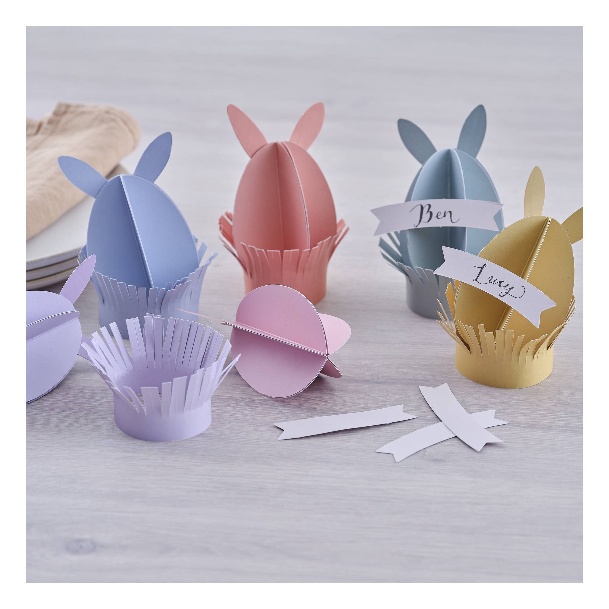 Make Your Own Bunny Table Decorations Kit 6 Pack Hobbycraft