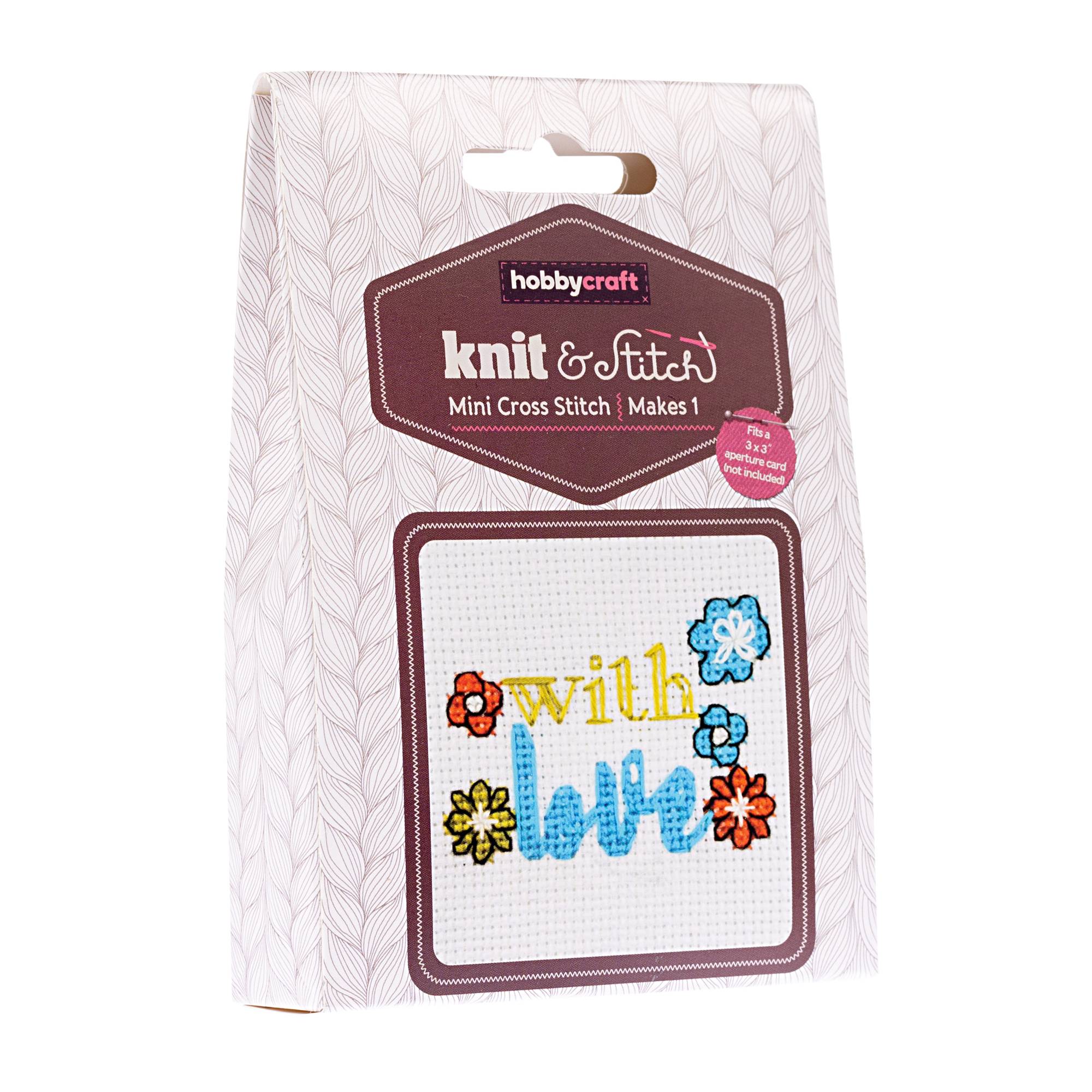 With Love Mini Cross Stitch Kit Hobbycraft