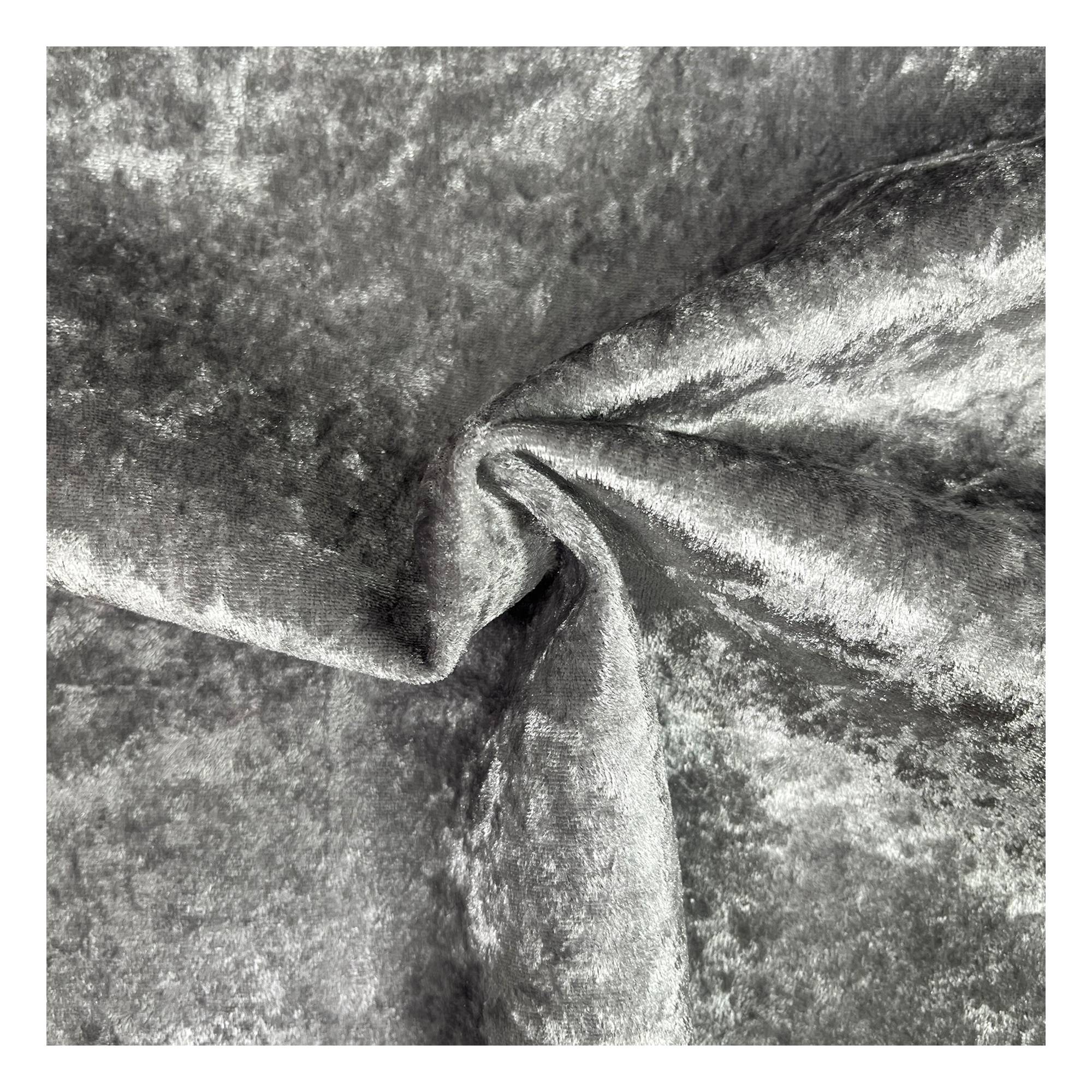 Light Grey Polyester Super Velvet Fabric by the Metre Hobbycraft