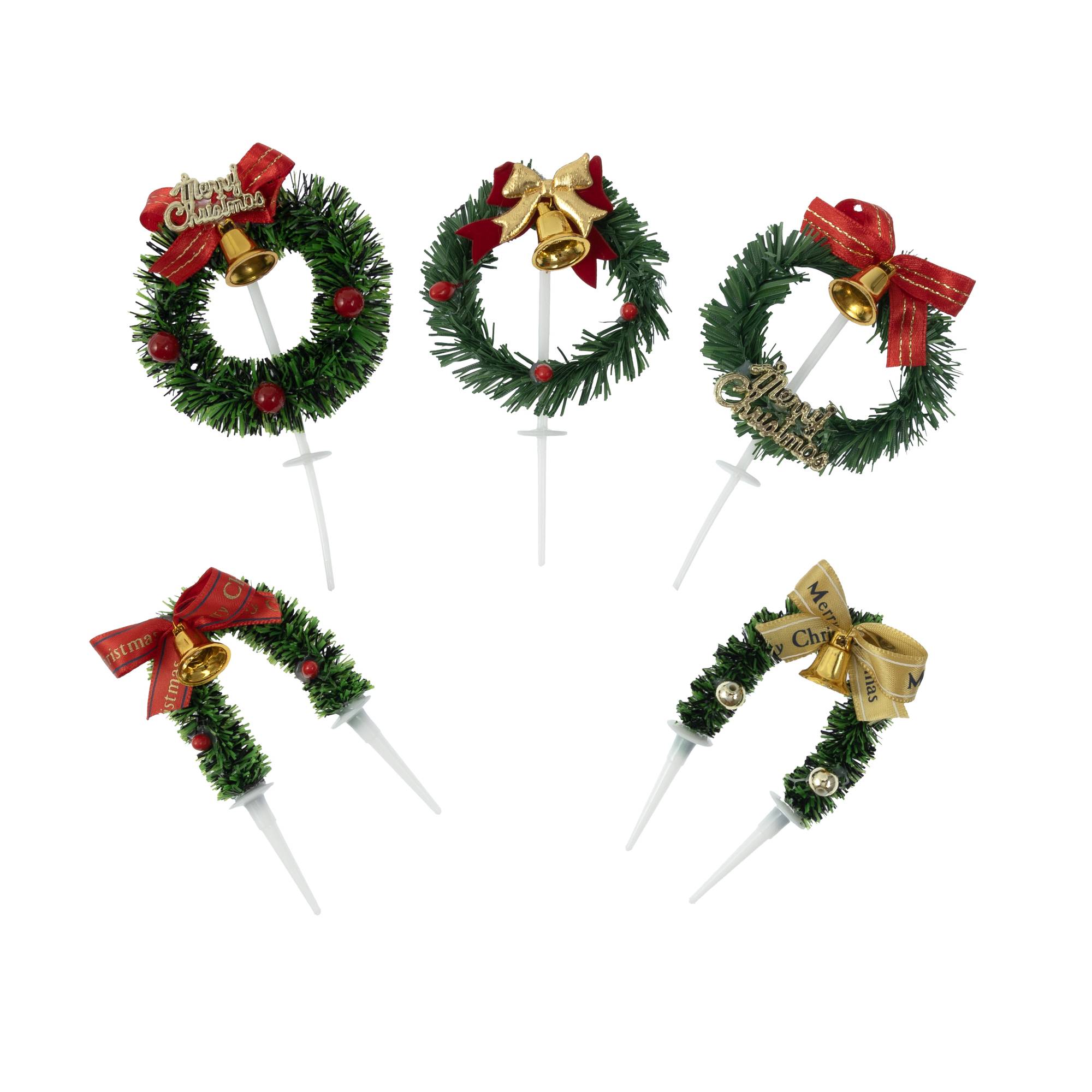 Christmas Wreath Cupcake Toppers 5 Pack | Hobbycraft