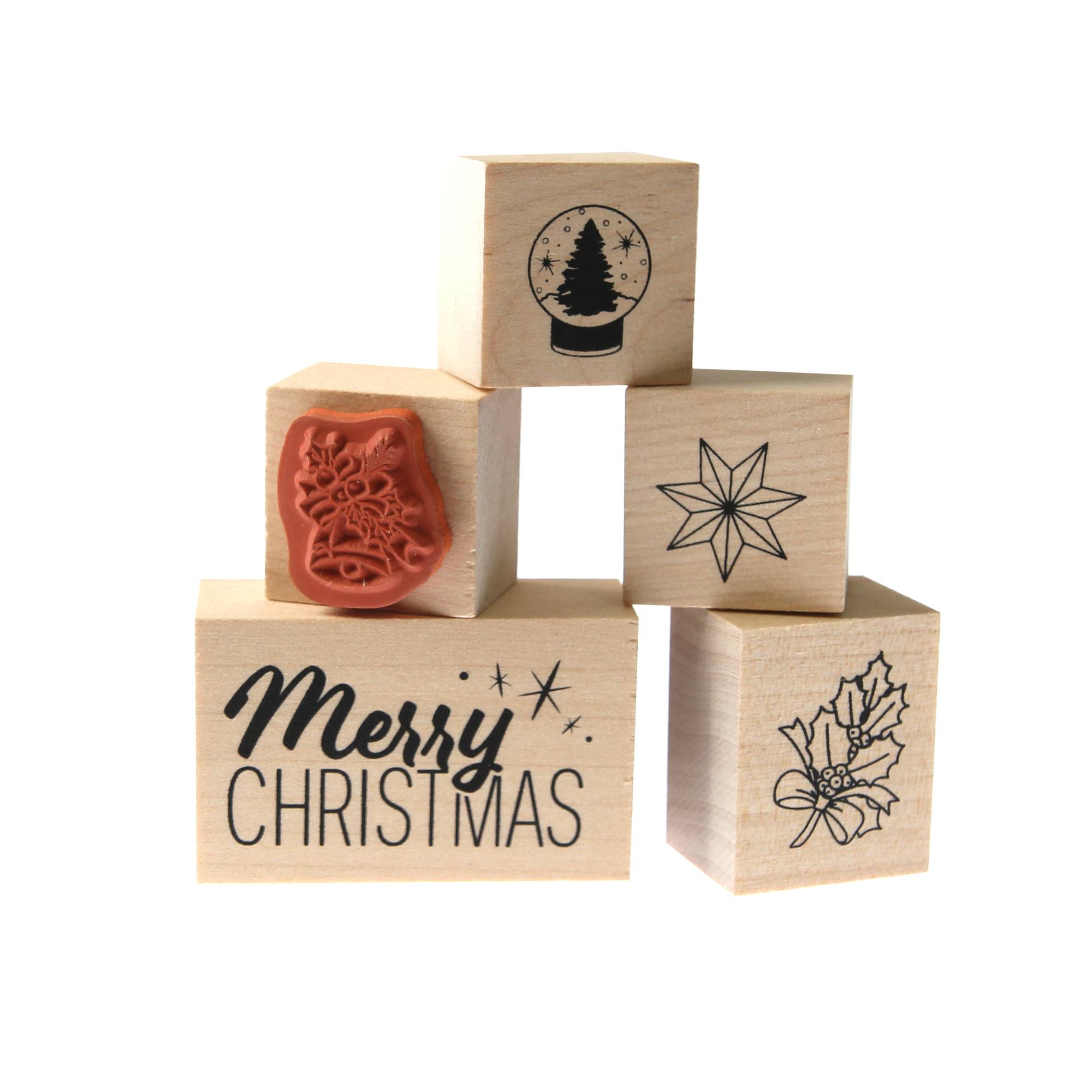Merry Christmas Wooden Stamps 5 Pieces Hobbycraft